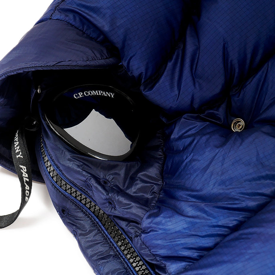 Palace x CP Company Bright Cobalt Puffer Jacket - Men's Winter Coat, Waterproof & Lightweight Down Jacket for Urban Streetwear & Outdoor Activities
