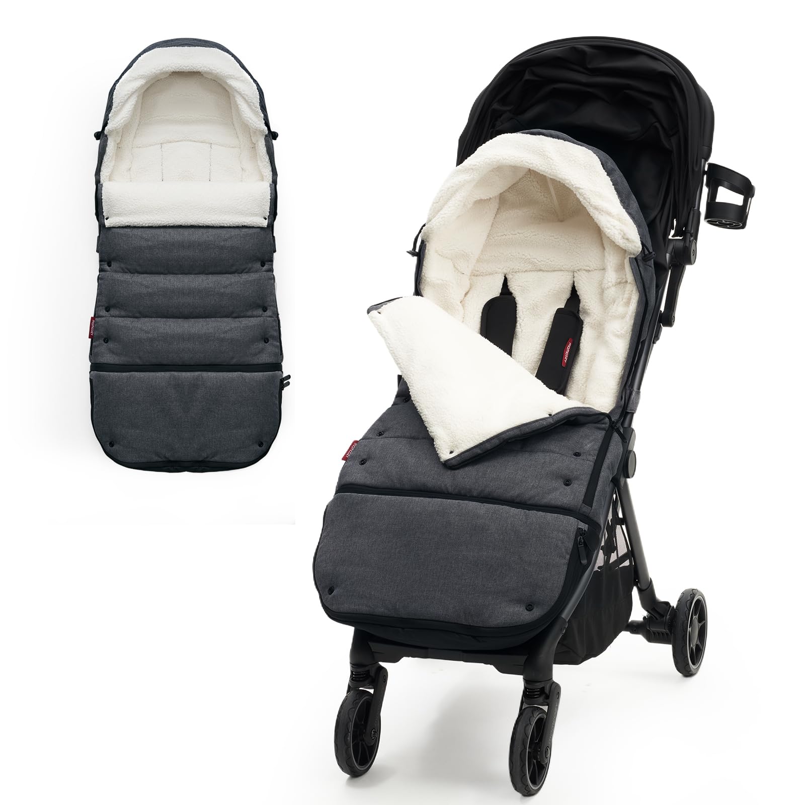 Momcozy Universal Stroller Footmuff - Weatherproof Winter Bunting Bag with Extendable Cover & Adjustable Buckle | Warm Baby Stroller Accessory for Cold Weather | Perfect for Winter Walks, Shopping Trips & Outdoor Adventures