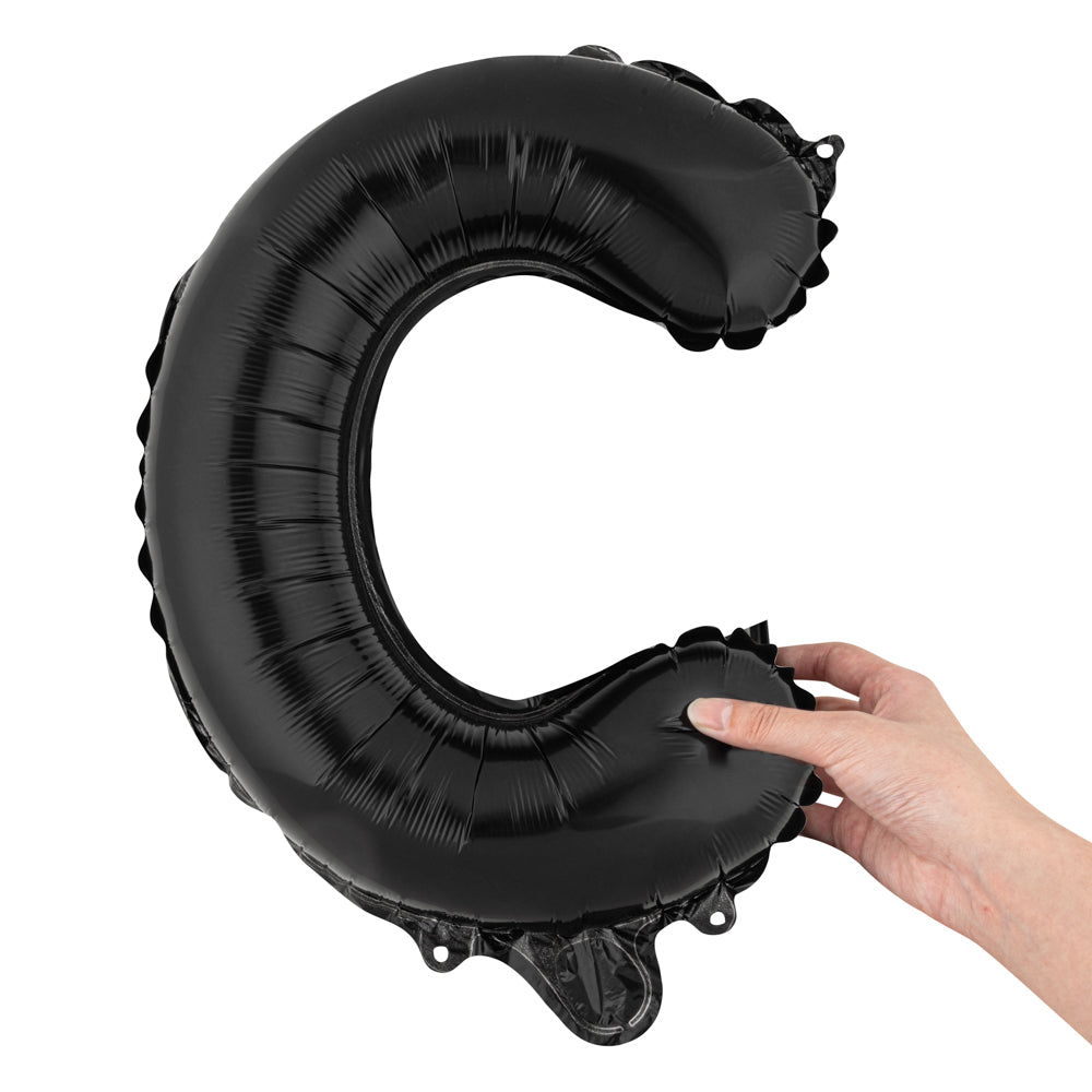 Balloonify Black Mylar Letter C Balloon - 16 Inch - 1 Count Box - Perfect for Birthday Parties, Baby Showers & Graduation Decorations