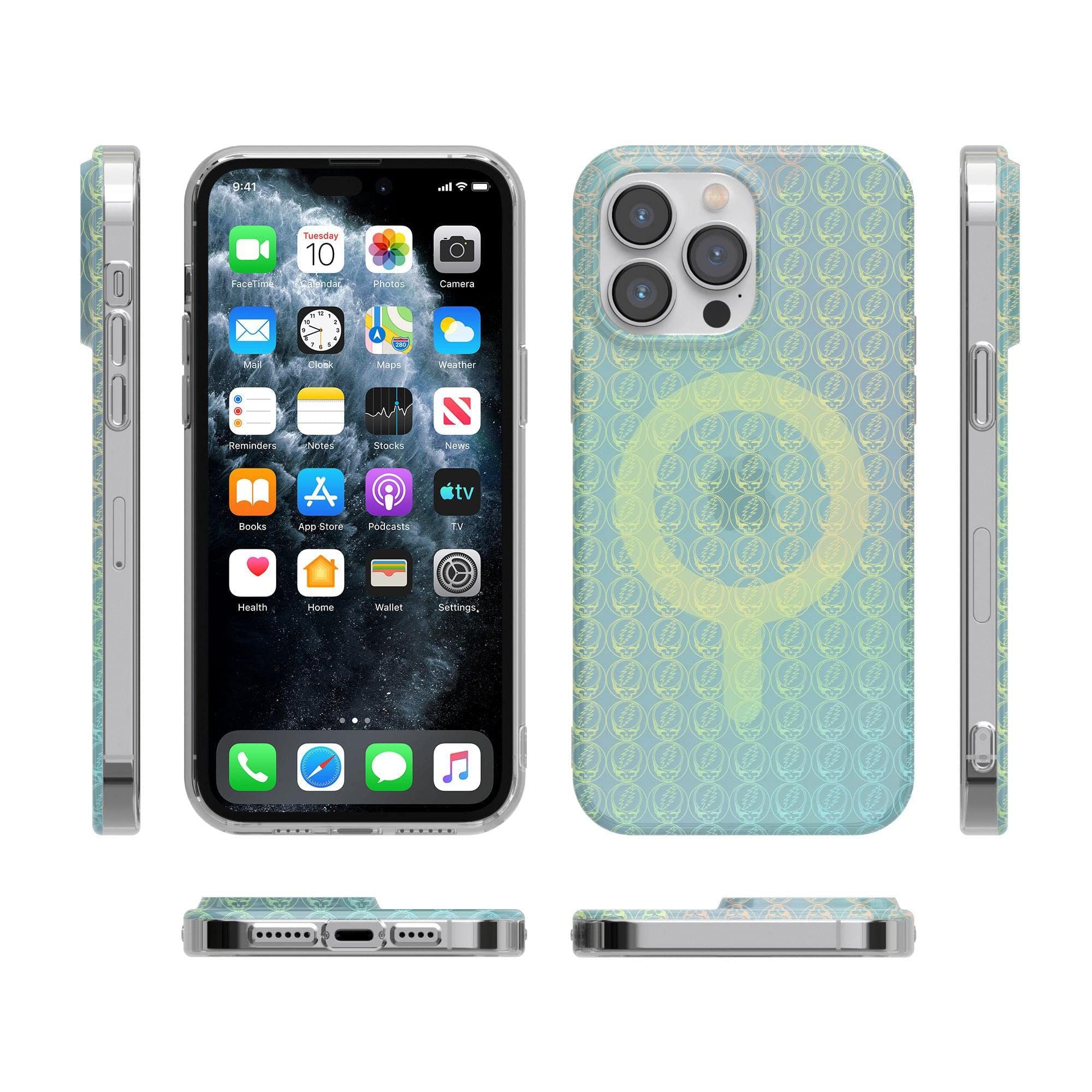 Casely iPhone 12 Pro Max Case - Rainbow Ripple Holographic Grateful Dead Design | Protective Phone Cover for iPhone 12 Pro Max | Perfect for Music Lovers & Festival Goers