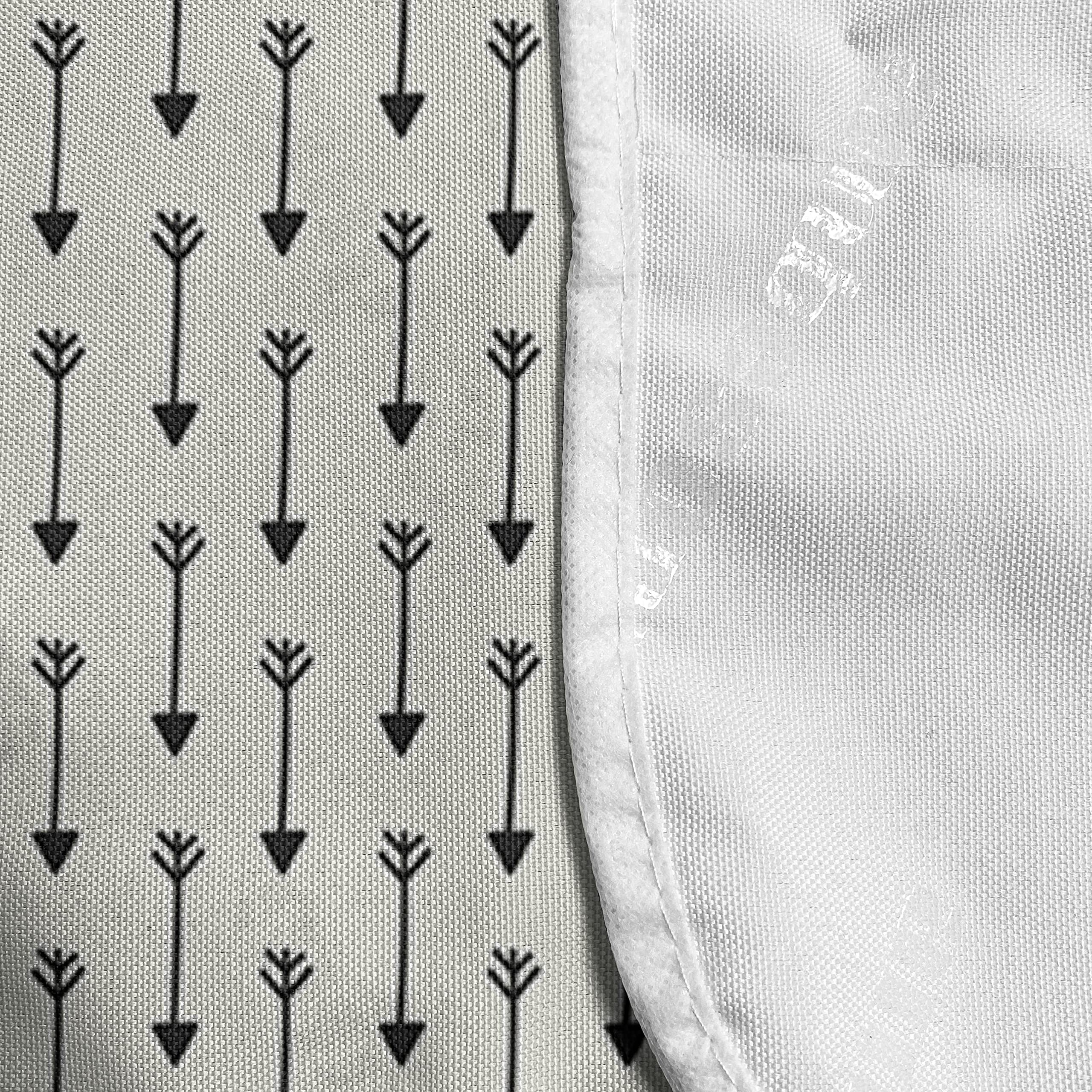 Ambesonne Arrow Microwave Cover - Water Resistant Kitchen Organizer with Pockets, 36x12 Inches, Pale Beige & Black Boho Style Design - Perfect for Retro Kitchens & Small Spaces