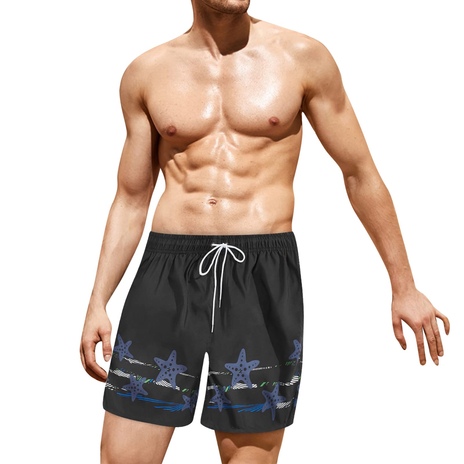 **Men's Quick Dry Swim Trunks with Mesh Lining & Pockets - Lightweight Beach Shorts for Swimming, Surfing & Summer Vacations**