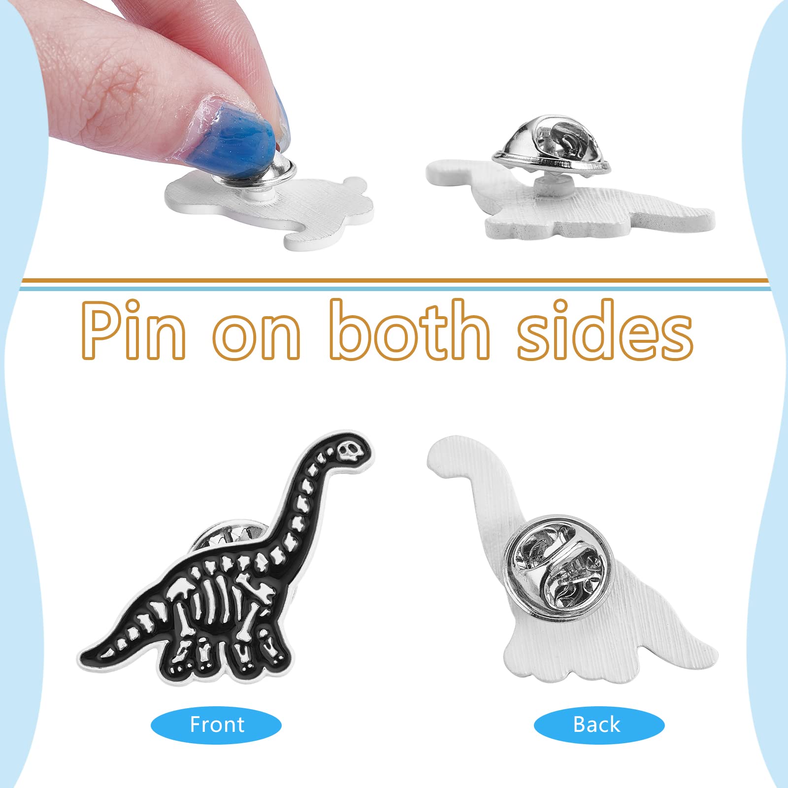 Ornaland 5Pcs/7Pcs Dinosaur Brooch Pins - Enamel Skeleton Dinosaur Lapel Pins Set for Backpacks, Hats, Bags & Jackets - Cute Animal Accessories for Kids, Gifts & Collectors (Perfect for School, Parties & Fashion Outfits)