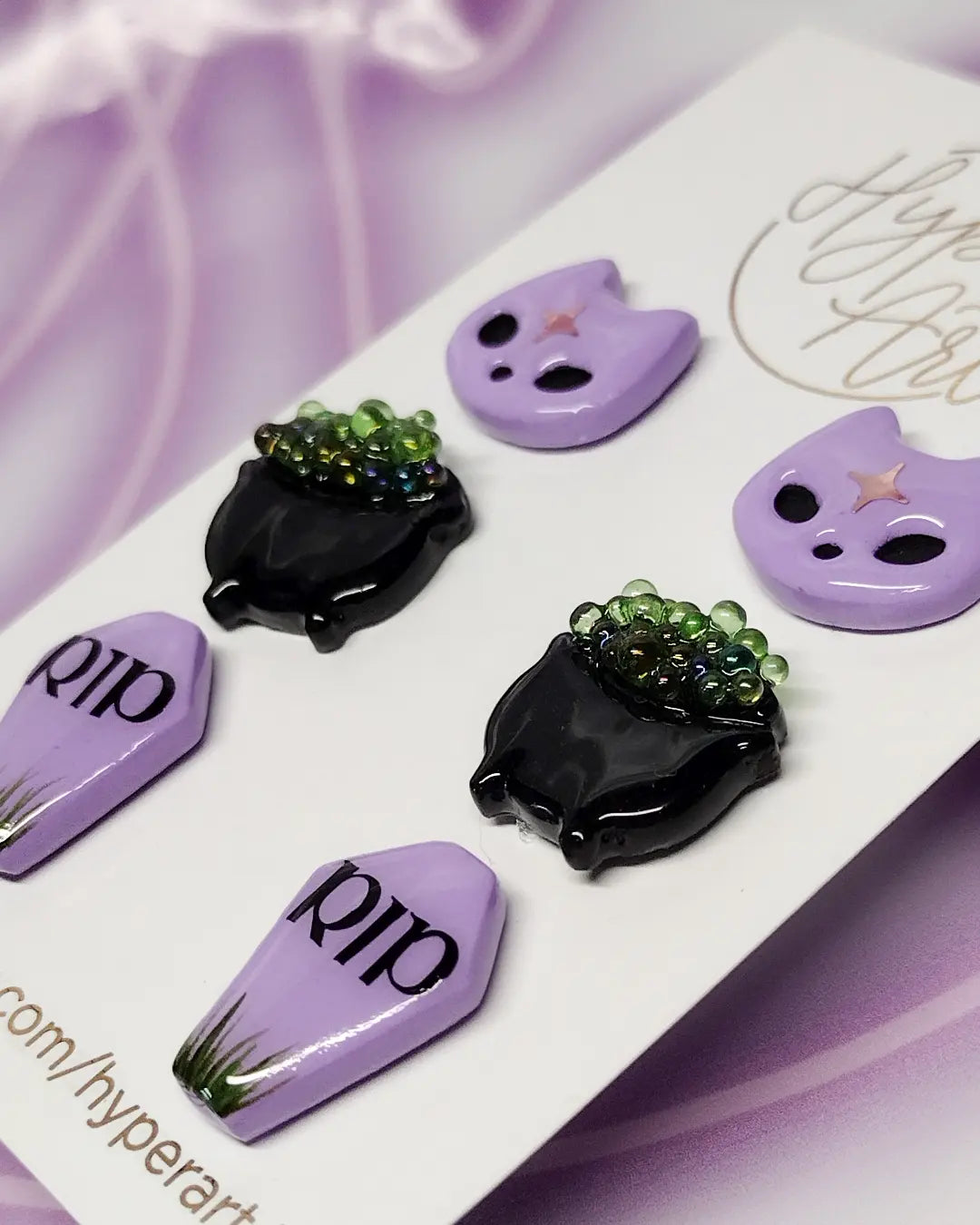Witchy Cat & Coffee Earrings - Gothic Halloween Jewelry for Women - Perfect for Witch Aesthetic, Cosplay & Coffee Lovers