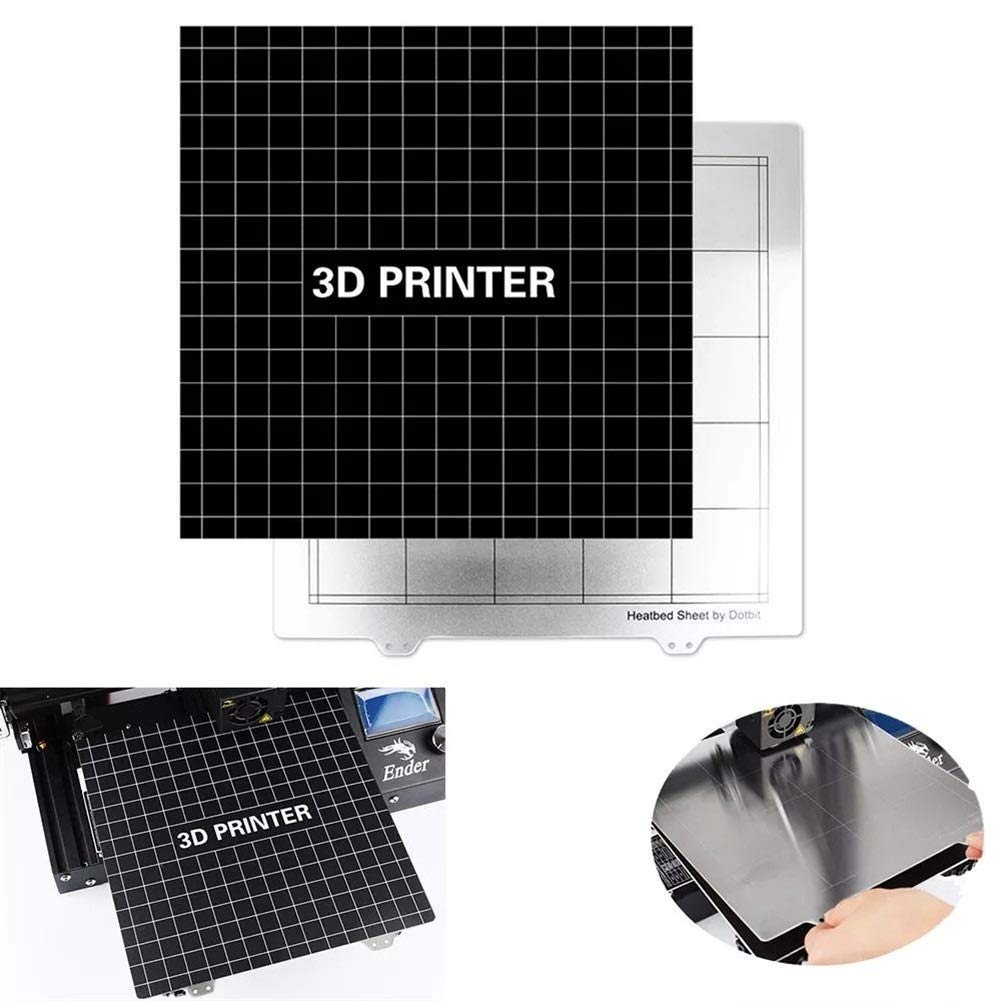 Premium 3D Printer Heated Bed - 235x235mm Spring Steel Build Plate with PEI Sticker & Adhesive Backing - Compatible with Creality Ender-3, CR-20, Geeetech A10 - Perfect for Smooth Printing & Easy Removal