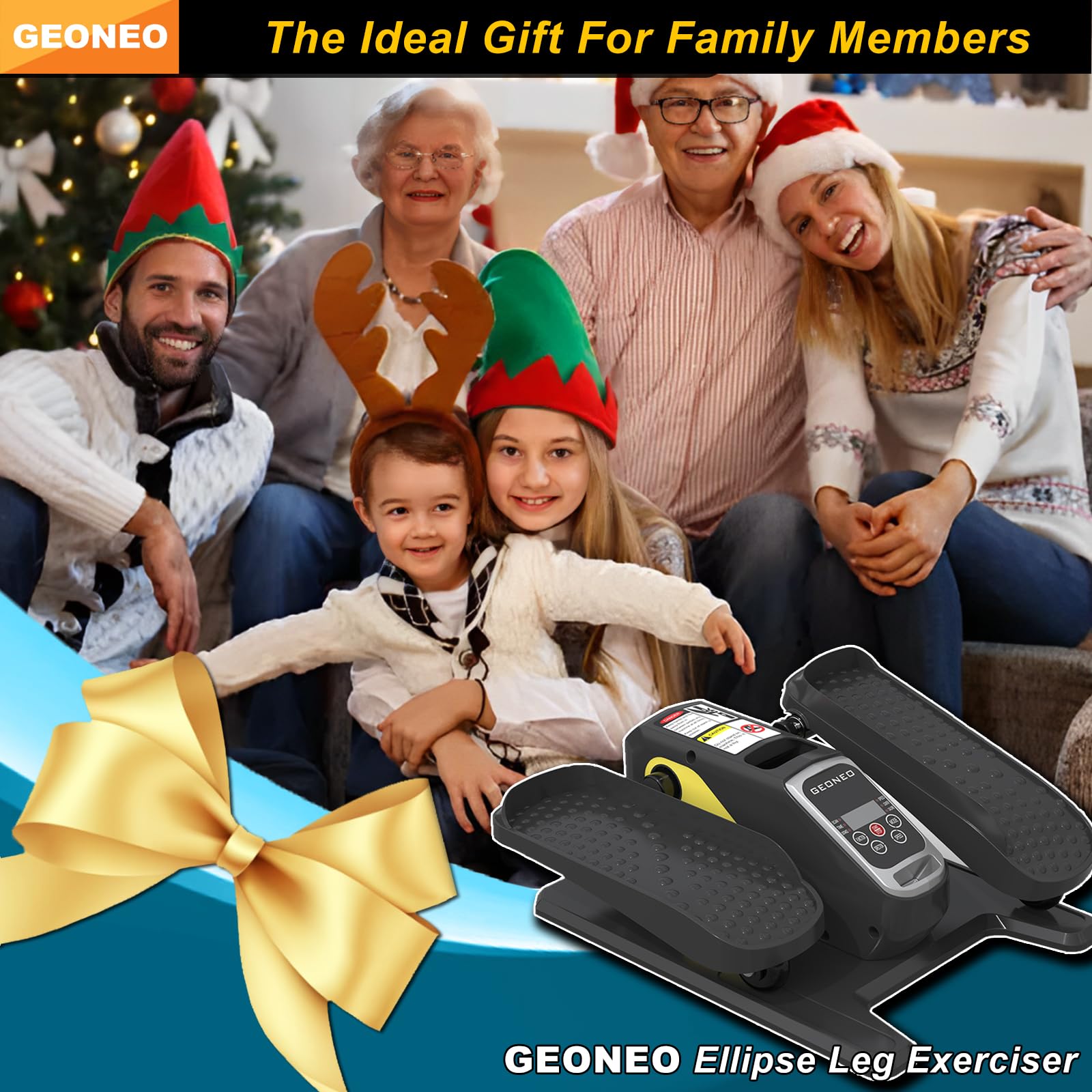 Under Desk Elliptical Machine - Quiet Electric Leg Exerciser for Seniors & Home Use | Compact Seated Pedal Exerciser with LCD Display, Remote Control & 12 Speed Levels | Perfect for Office Workouts, Physical Therapy & Low-Impact Home Fitness