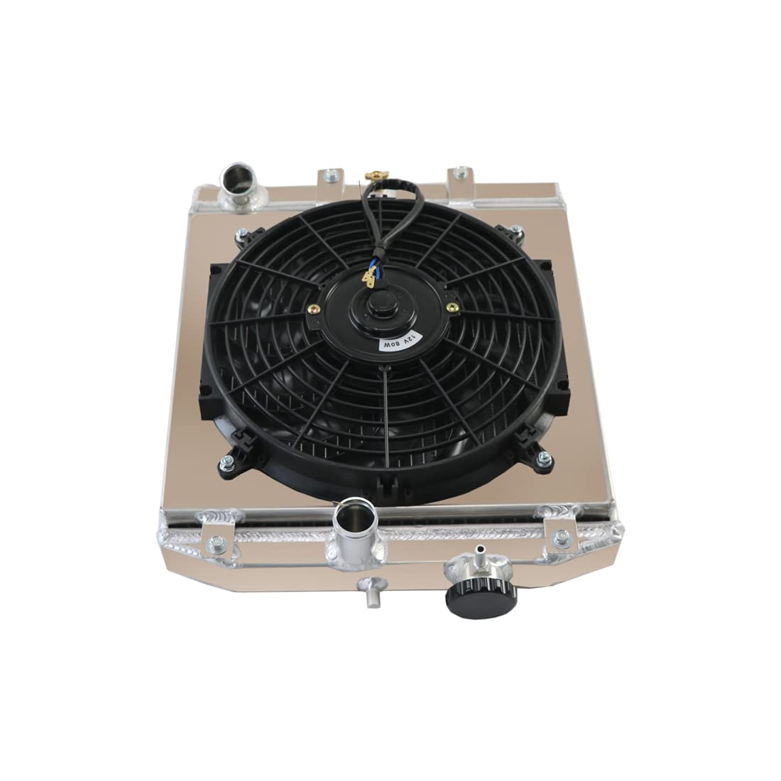 High-Performance 2-Row Full Aluminum Radiator with Fan Shroud & Thermostat Relay Kit - Compatible with 92-00 Honda Civic, 93-97 Civic del Sol, 94-01 Acura Integra - Perfect for Engine Cooling & Performance Upgrades