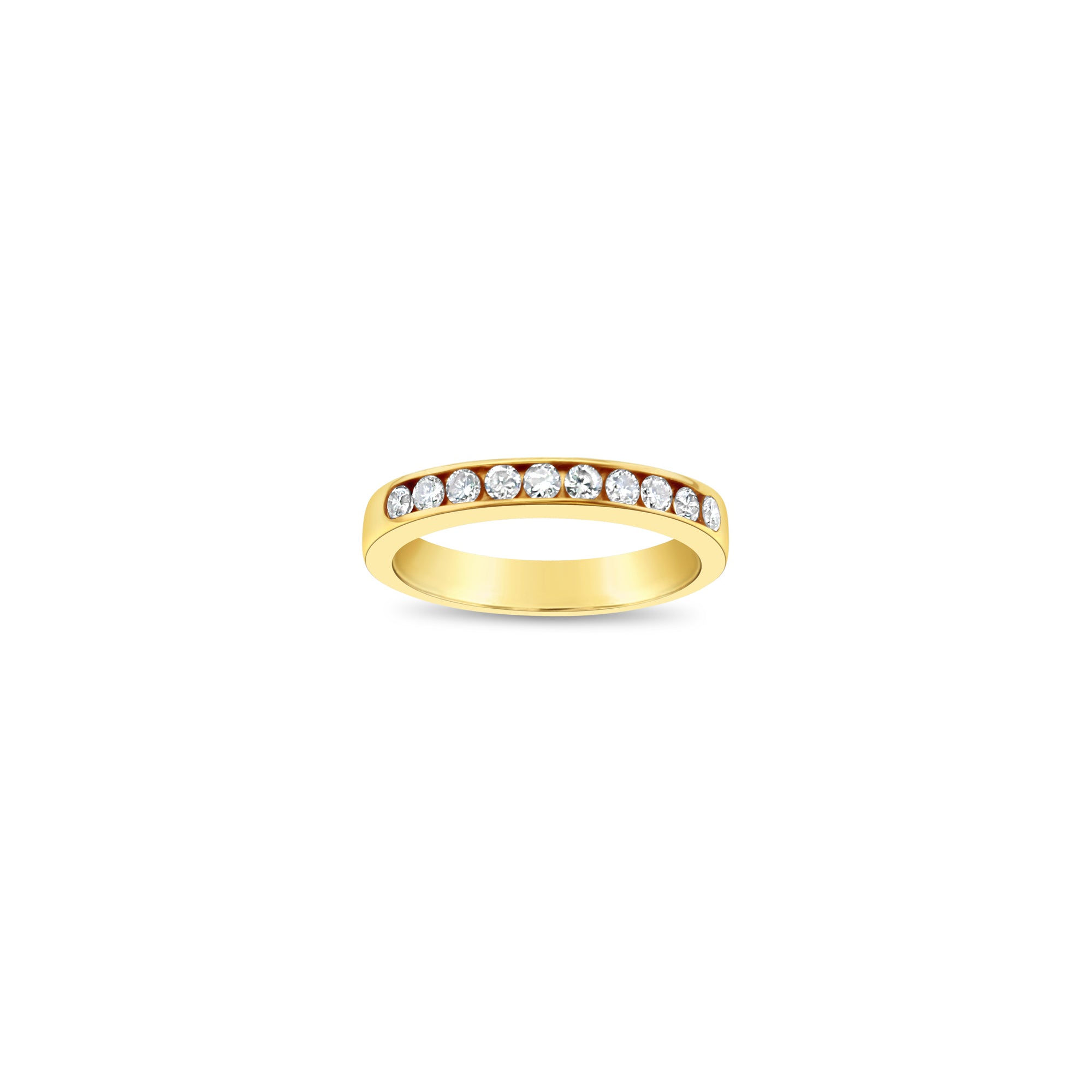 3MM 10-Stone Diamond Wedding Band for Women - Elegant Stackable Ring for Bridal, Anniversary & Special Occasions