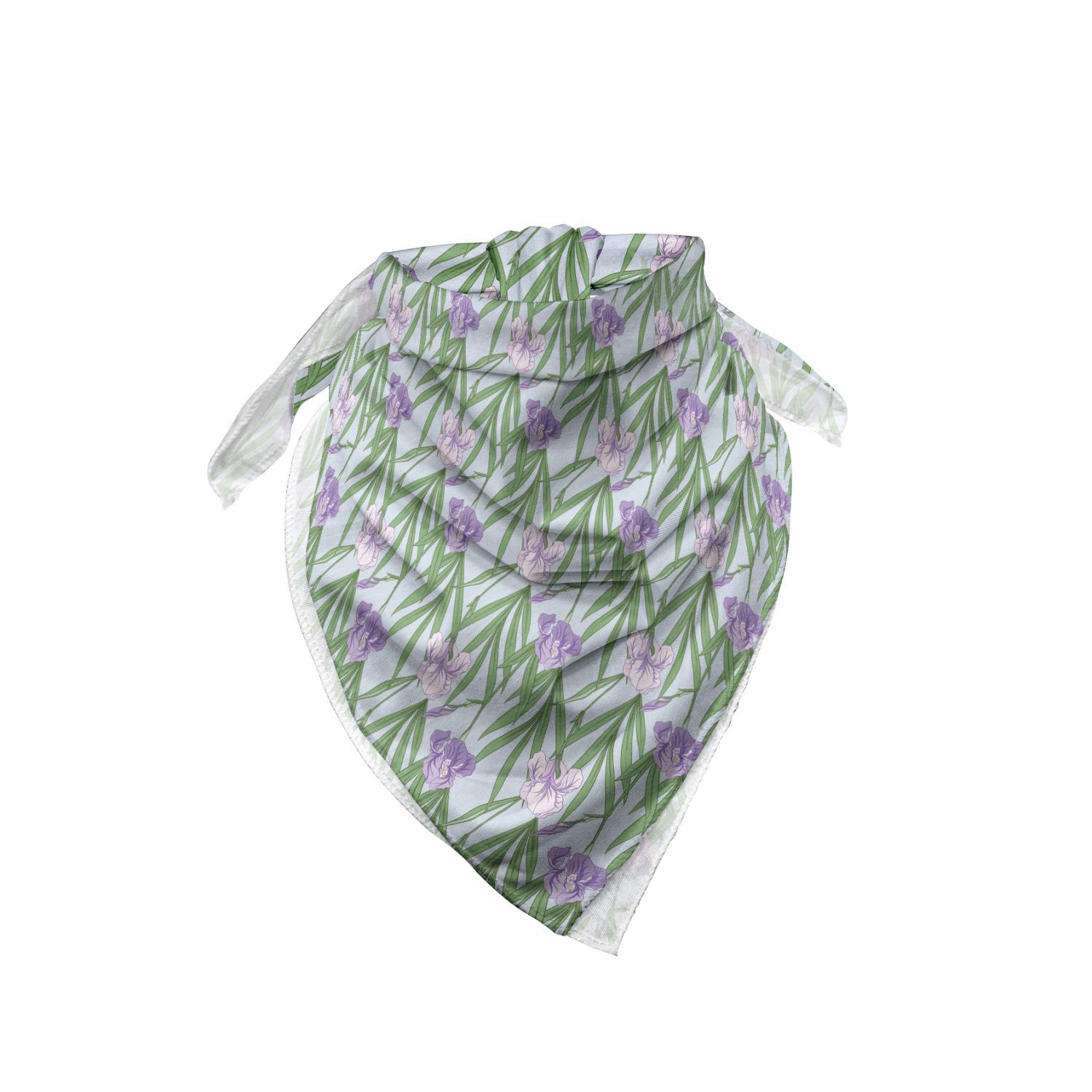 Ambesonne Floral Bandana - Purple Iris Japanese Style Unisex Head Scarf & Neck Tie for Women & Men | Perfect for Outdoor Activities, Music Festivals, and Fashion Accessories