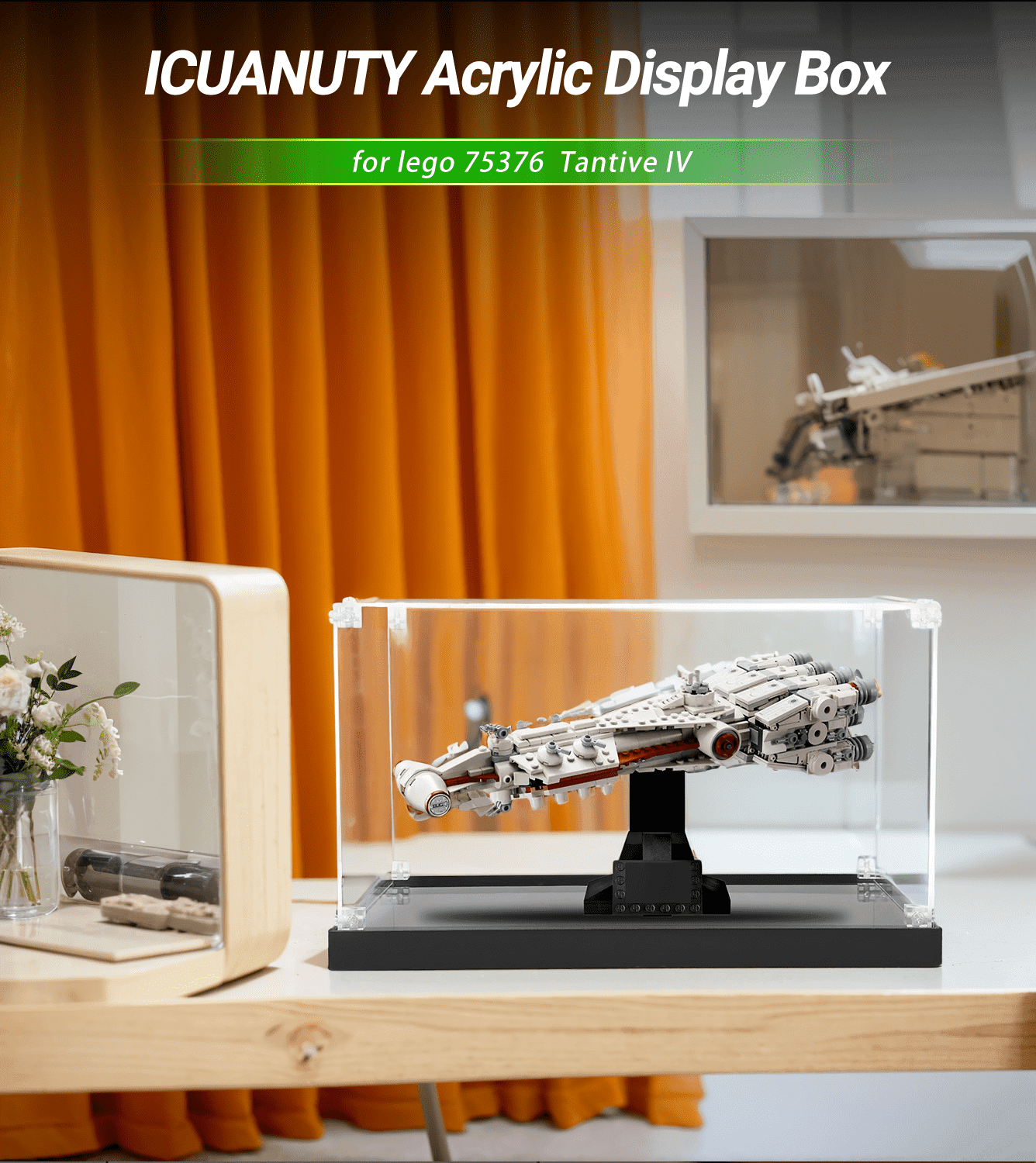 Star Wars LEGO Tantive IV 75376 Display Case - Premium Acrylic Protection for Collectible Sets | Perfect for Showcase, Dust Protection & Home Decor
