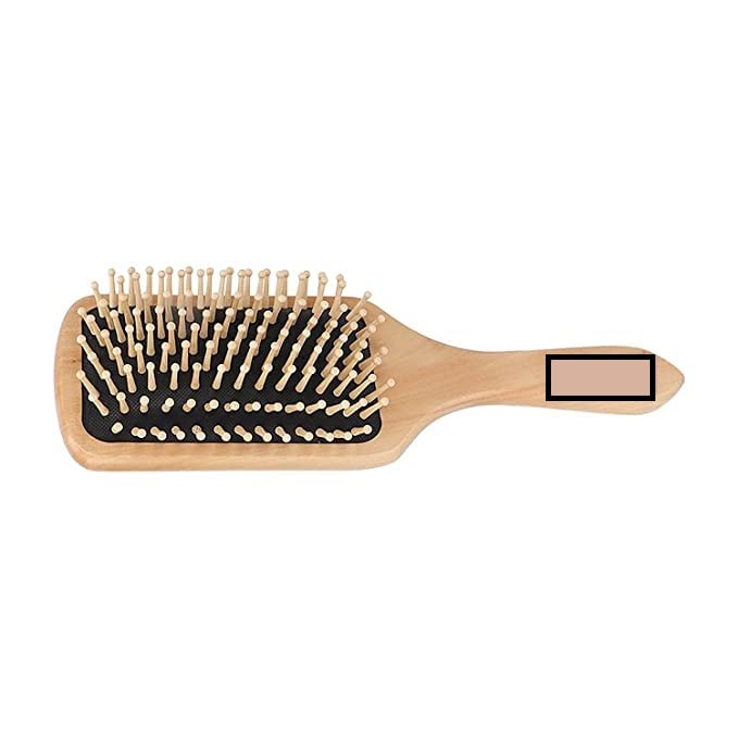 Natural Bamboo Detangling Hair Brush with Wooden Handle - Smooth Glide for Curly, Straight, Thick & Thin Hair - Perfect for Daily Styling, Salon Use & Travel