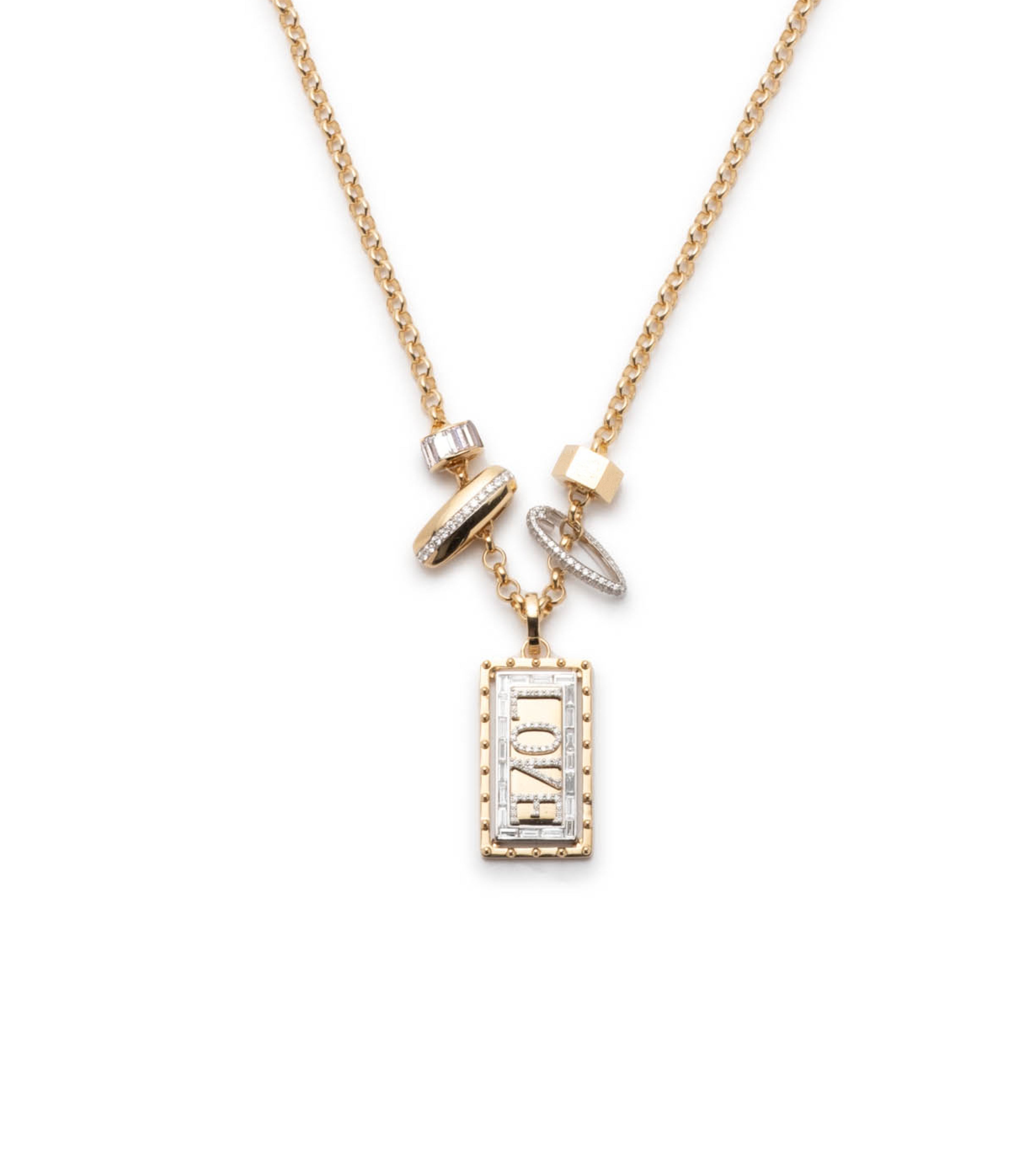 Lovestruck Custom Medium Pierced Diamond Belcher Necklace - Personalized Jewelry for Women - Perfect for Anniversaries, Valentine's Day & Romantic Gifts