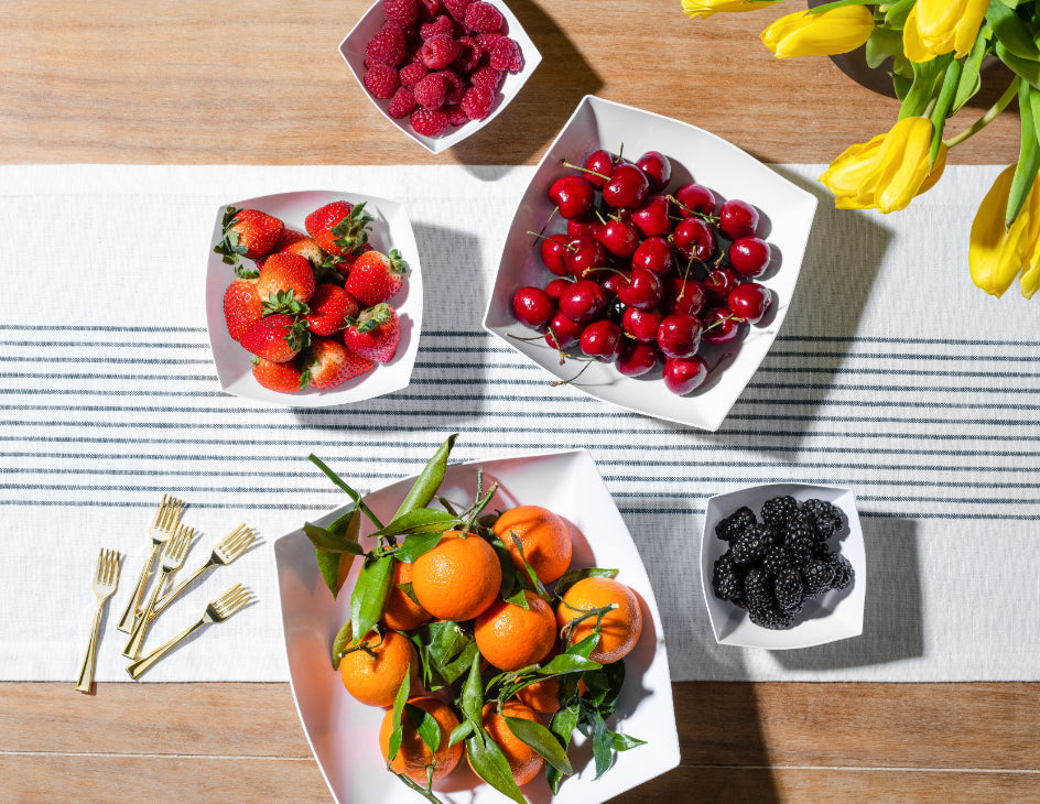 4-Pack Square Fancy White Serving Bowls - Elegant Porcelain Dishware for Salads, Desserts, Parties & Home Decor | Durable & Stylish Kitchenware