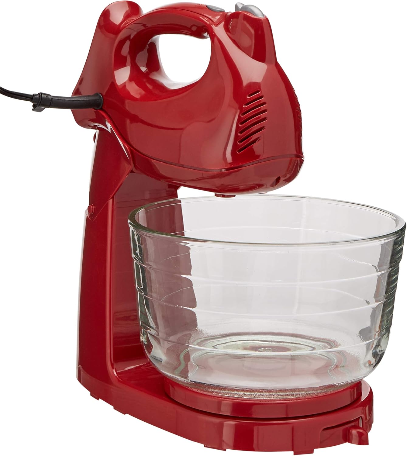Hamilton Beach Red Power Deluxe Stand Mixer - 5 Qt. 300W Electric Mixer with 5 Speeds & Tilt-Head Design - Perfect for Baking Cakes, Cookies, Dough & More - Ideal for Home Bakers & Kitchen Enthusiasts