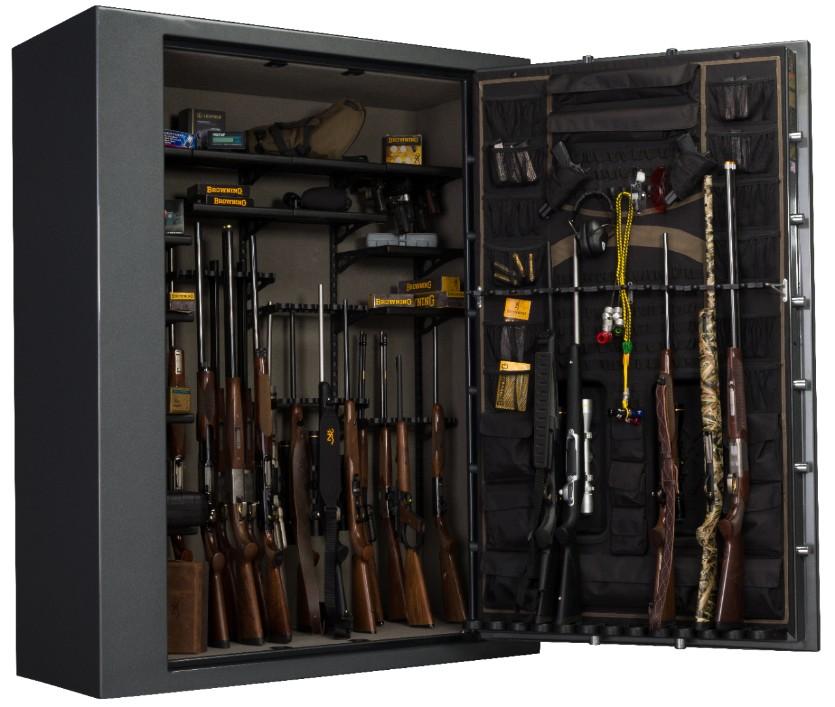 Browning SR65T Silver Series Gun Safe - 64 Gun Capacity, Fireproof & Secure Digital Lock - Ideal for Home, Office & Hunting Safety Storage