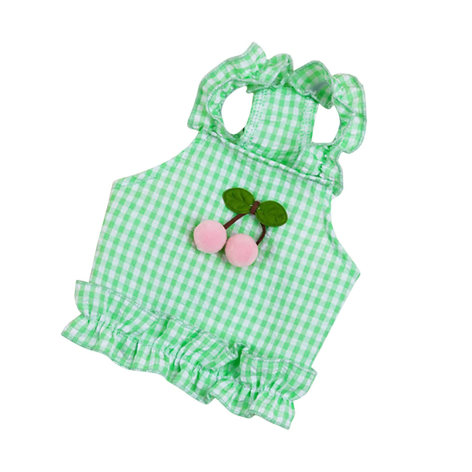 Breathable Summer Cotton Sleeveless Dog Shirt - Pet Cherry Print T-Shirt for Small Dogs | Comfortable Puppy Outfits for Girls & Summer Walks