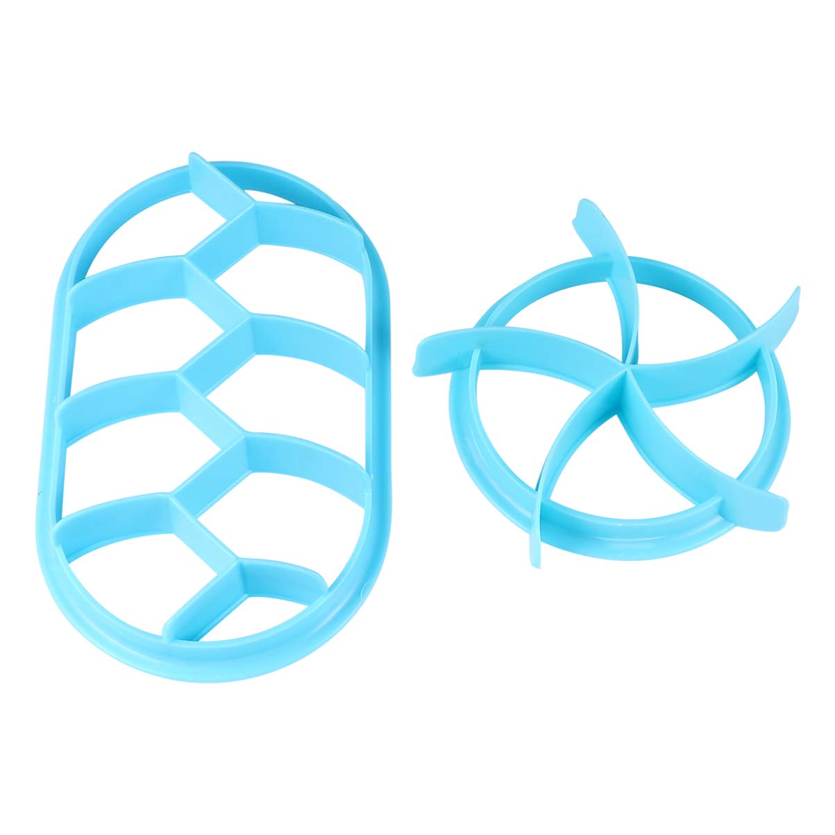 YARNOW 2-Piece Dough Press Mold Set - Round & Oval Plastic Pastry Cutter for Baking Bread Rolls, Cookies, Dumplings - Essential Baking Supplies (Blue) | Perfect for Home Baking, Party Snacks & Holiday Cooking