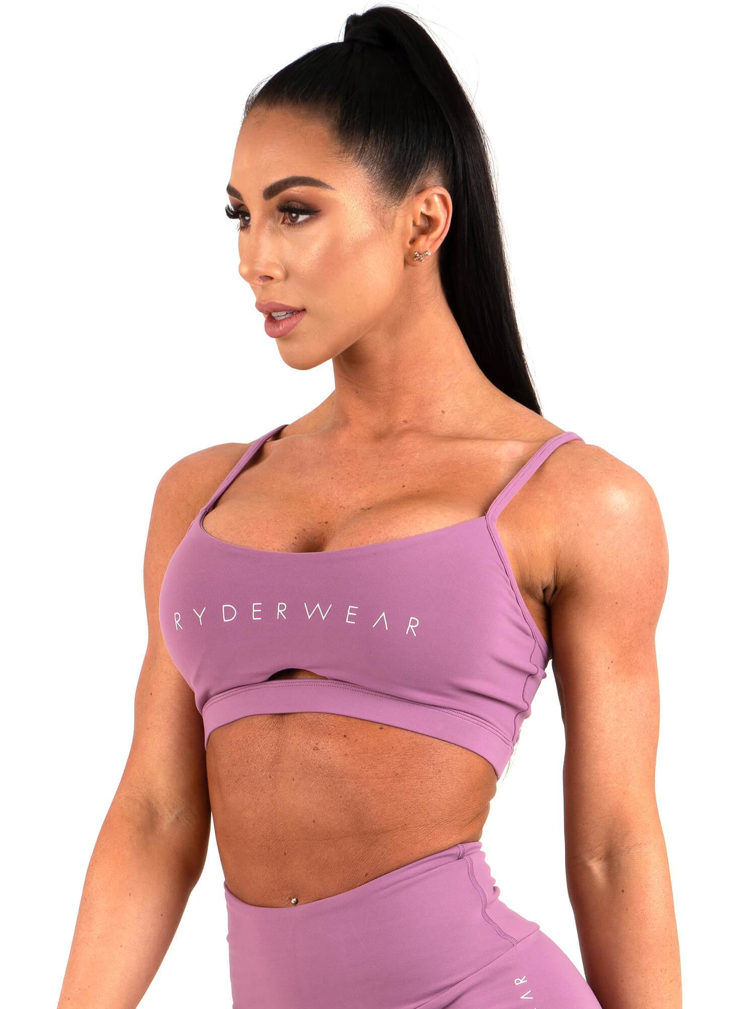 High-Quality Staples Sports Bra for Women - Comfortable & Supportive Purple Workout Top for Running, Yoga & Gym