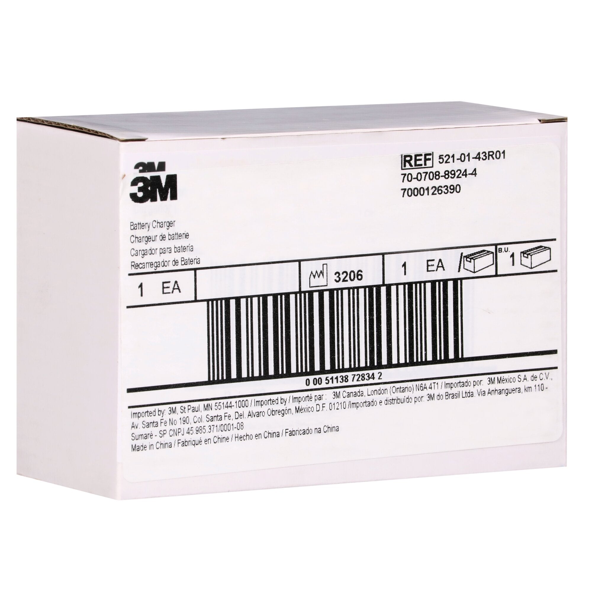 3M 521 01 43R01 Standard Battery Charger - 1 EA/Case - Perfect for Home, Office & Emergency Power Supply