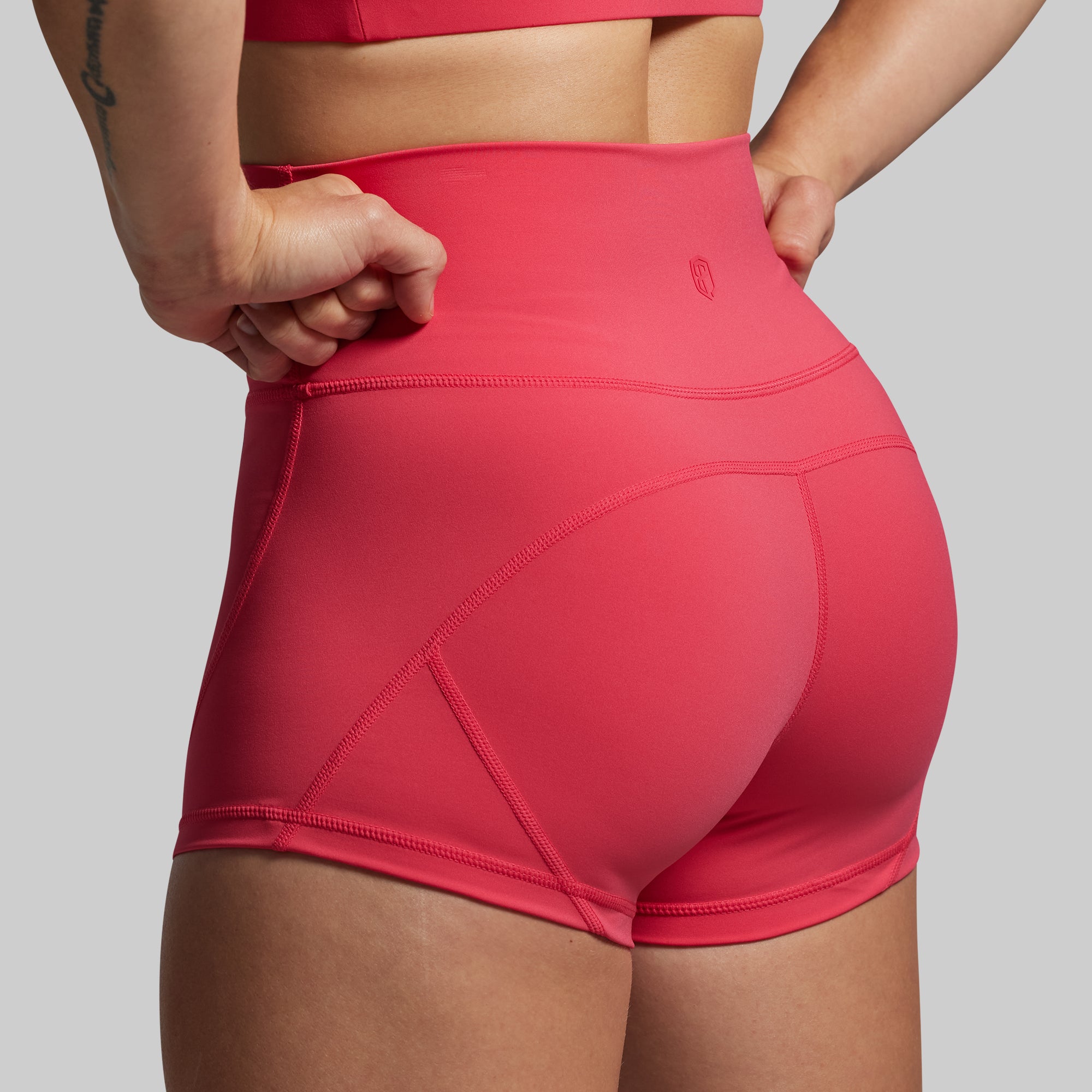 High Waisted Booty Shorts for Women - Sexy Workout & Gym Shorts (Watermelon Red) - Perfect for Yoga, Running & Summer Outfits