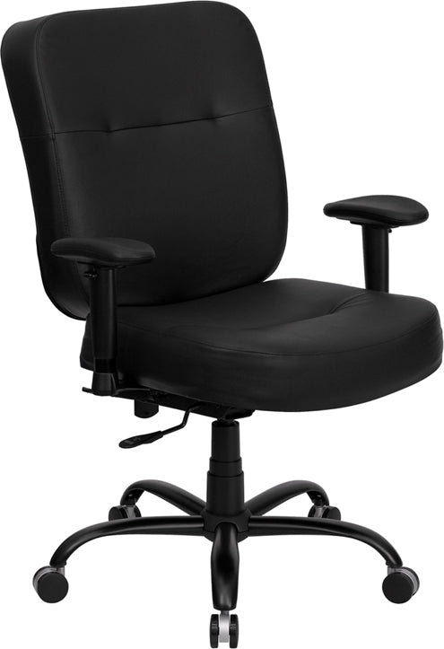 FLASH HERCULES Series Big & Tall 400 lb. Capacity Black Fabric Executive Swivel Ergonomic Office Chair with Rectangular Back - Perfect for Home Office, Gaming, and Heavy-Duty Workspaces