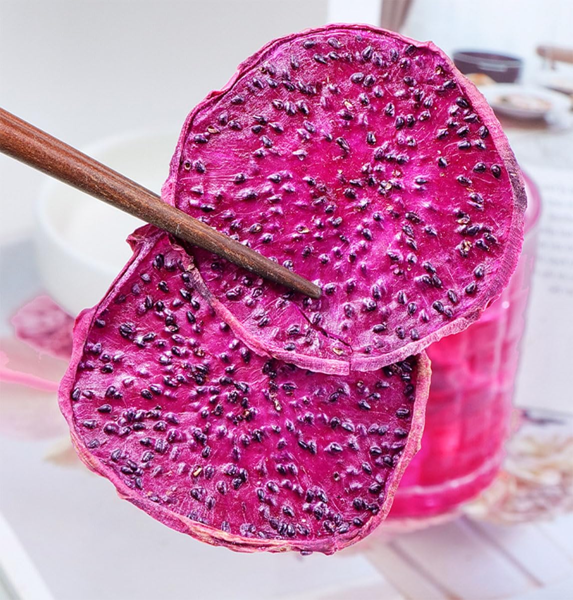 Freeze Dried Dragon Fruit Chunks - 100% Natural Dehydrated Fruit Snack, 4.23oz/120g - Perfect for Smoothie Bowls, Yogurt Toppings & Healthy On-the-Go Snacking
