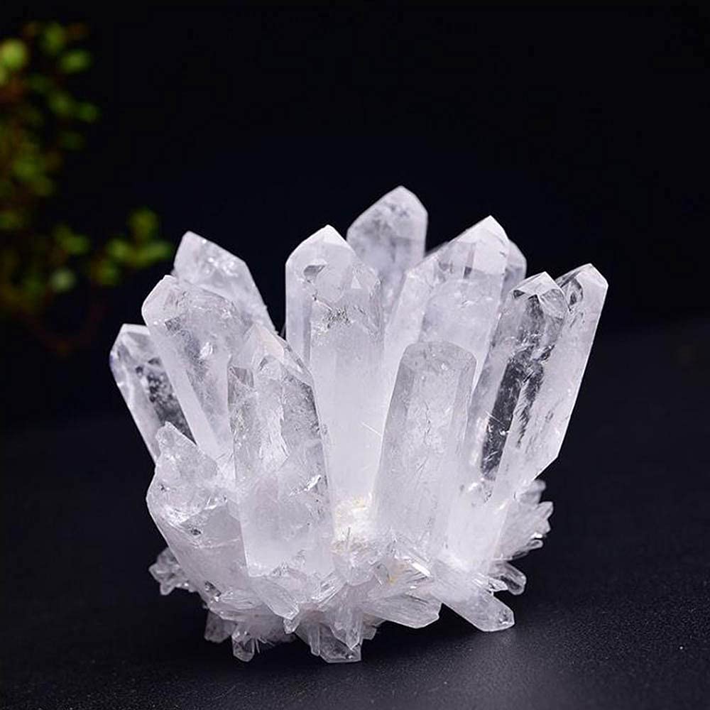 Natural Clear Quartz Crystal Cluster with Green Phantom & Amethyst - Healing Stone Decor (1.98-2.2lb) for Meditation, Reiki, Home Decor & Spiritual Gifts