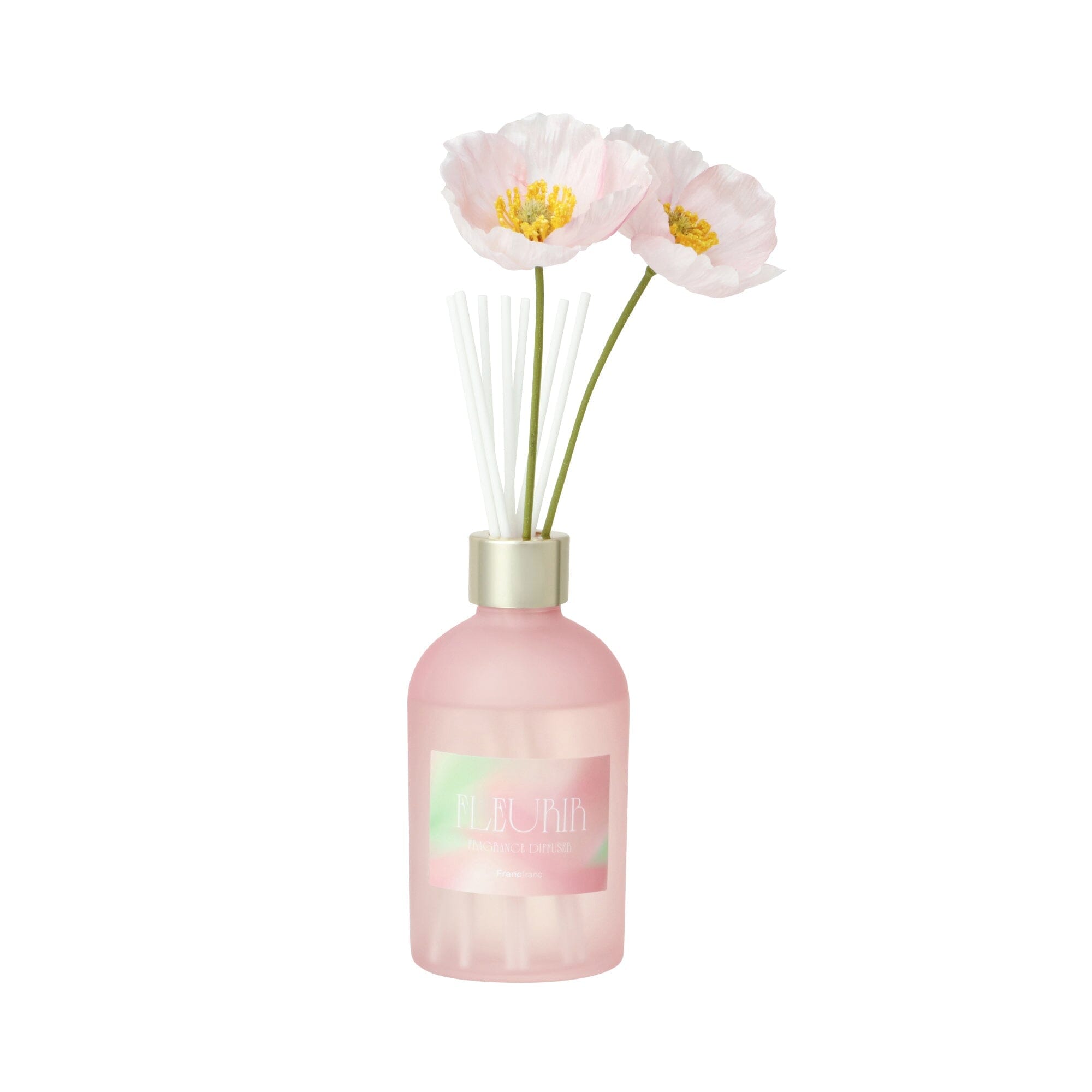 Fleurir Pink Fragrance Diffuser - Deep Amber & Floral Scented Essential Oil Reed Diffuser for Home, Office, Bedroom & Bathroom Aromatherapy