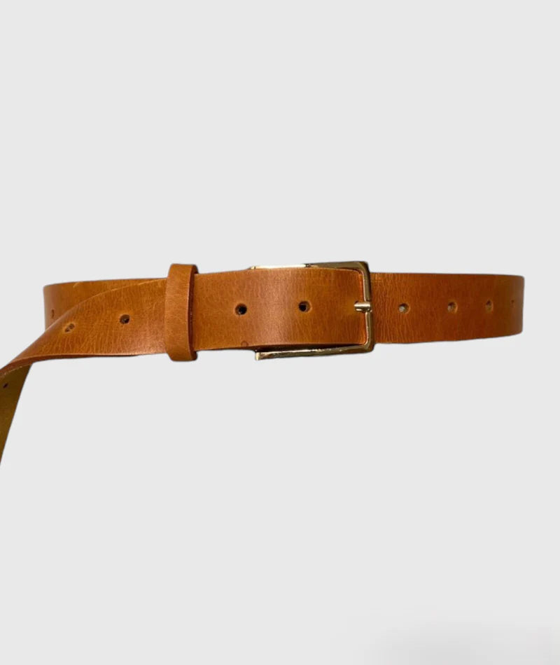 Stylish Genuine Leather Belt for Men & Women - Cognac Brown - Premium Fashion Accessory for Casual, Office & Formal Outfits