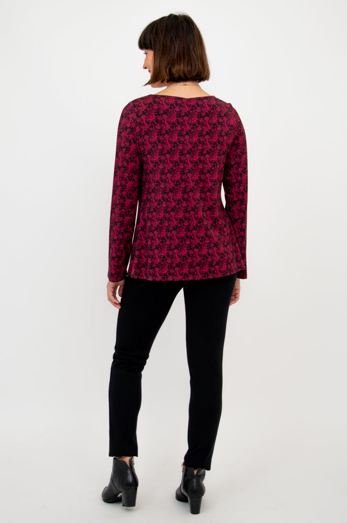 Annette Long Sleeve Top - Soft Bamboo Fabric, Elegant Bazar Style for Women - Perfect for Casual Wear, Office Outfits & Layering