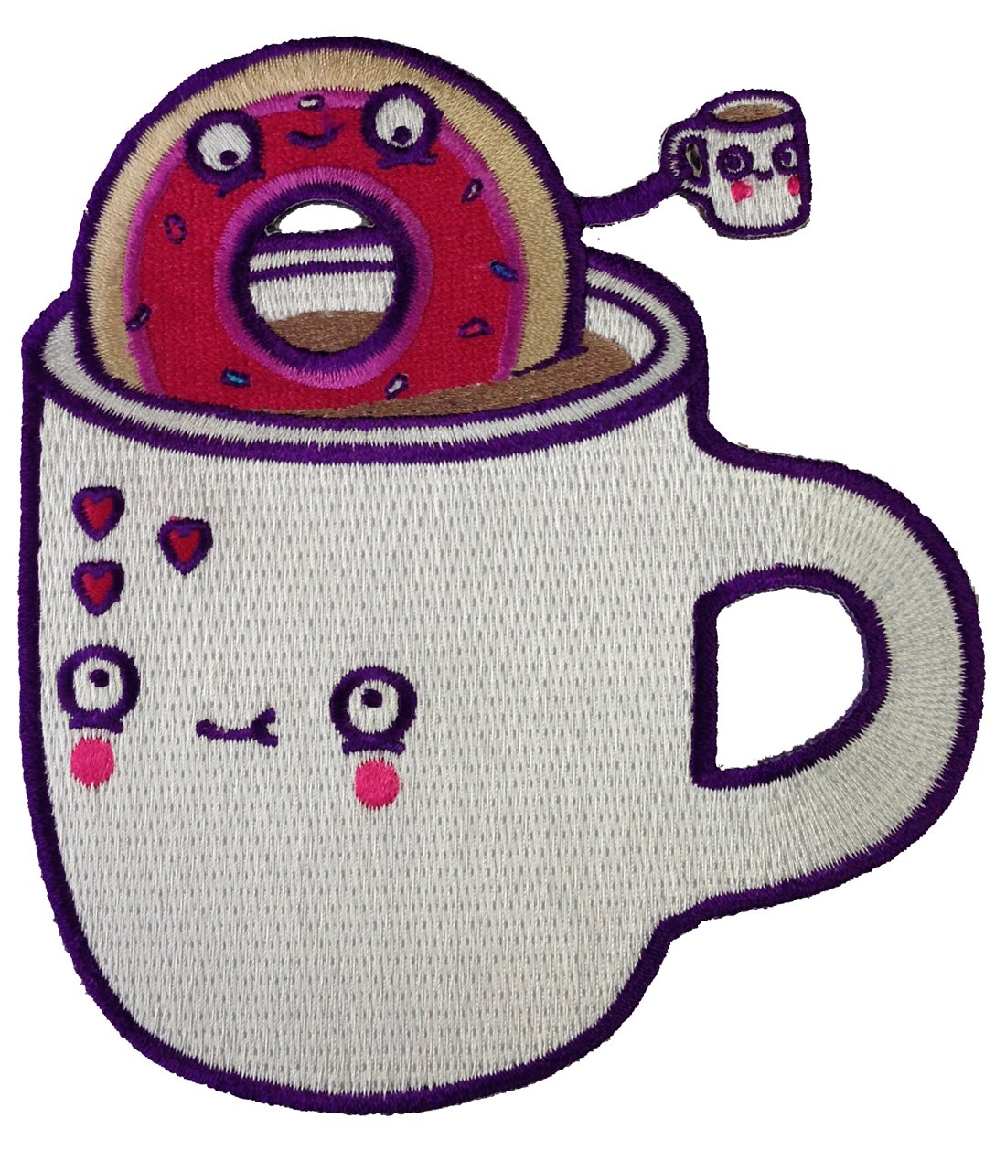 Randy Otter Artist Iron On Embroidered Patch Applique - Coffee with Friends Design - DIY Sewing Craft for Jackets, Hats, Bags - Perfect for Gifts & Custom Clothing