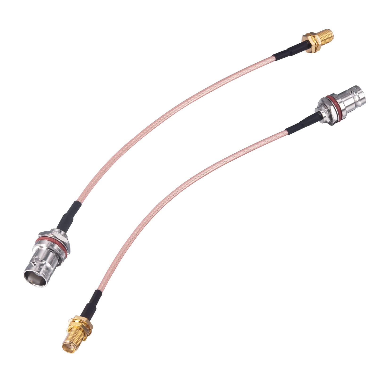6 Inch BNC Female to SMA Female RF Coaxial Cable - 2 Pack RG316 Low Loss Jumper with Adapter for Ham Radio, Scanner, Transceiver - Perfect for Antenna Extension & Signal Boosting in Radio Communication