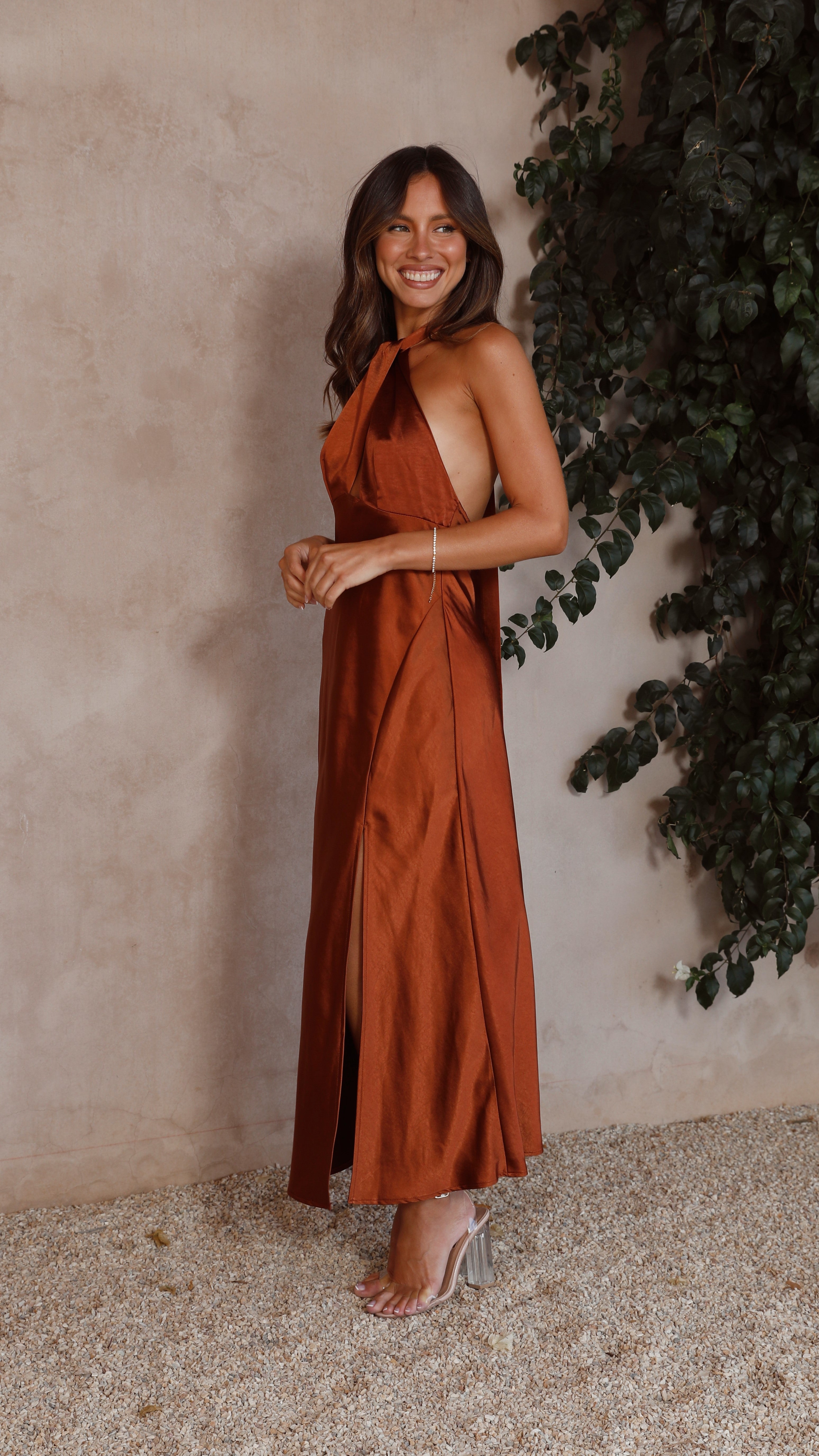 Amalia Maxi Dress in Rust - Flowy Boho Summer Dress for Women, Perfect for Beach Vacations, Music Festivals & Casual Outings