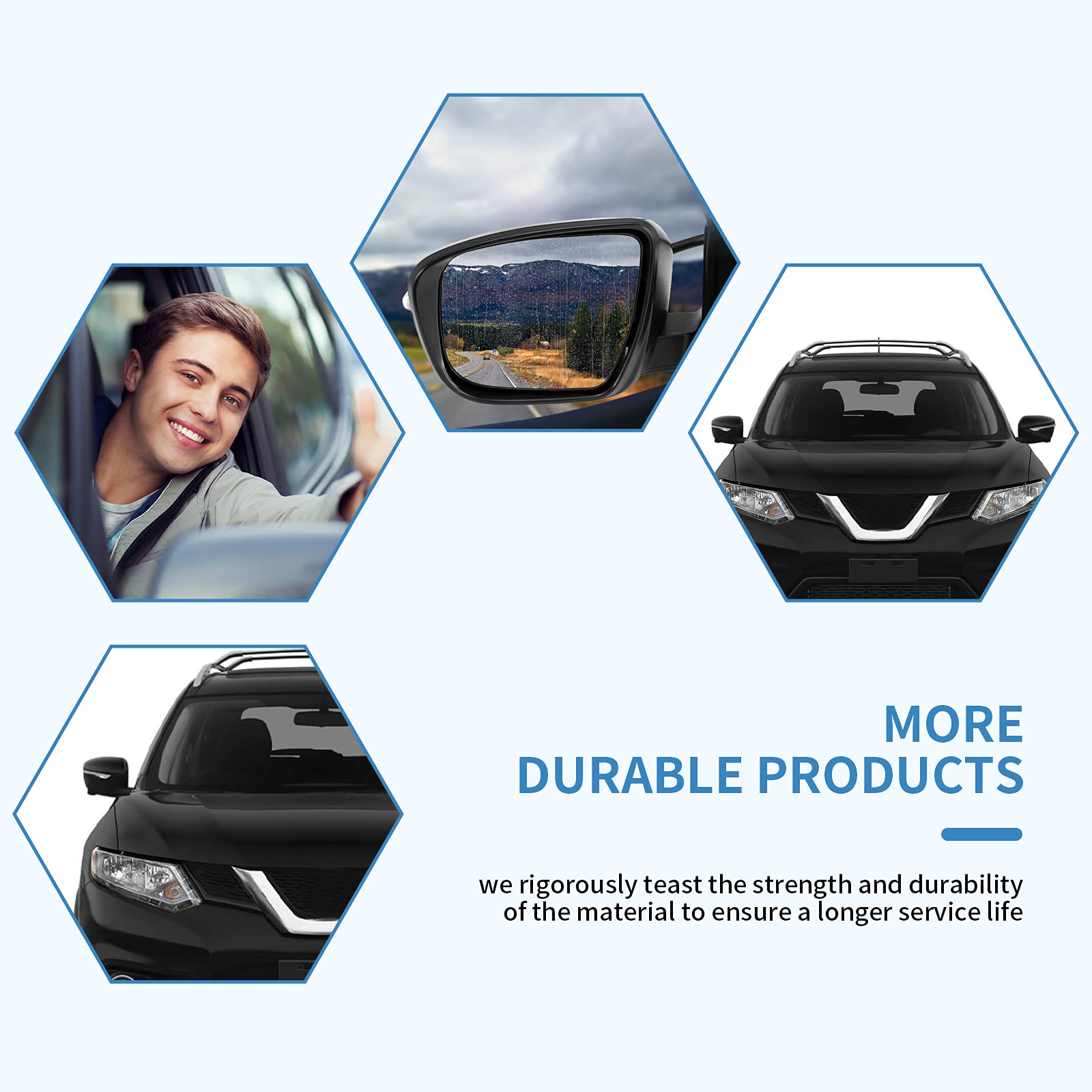 ECCPP Power Heated LED Turn Signal Side Mirror with Camera - Driver Side Replacement for 2014-2018 Nissan Rogue | Perfect for Winter Driving & Enhanced Safety