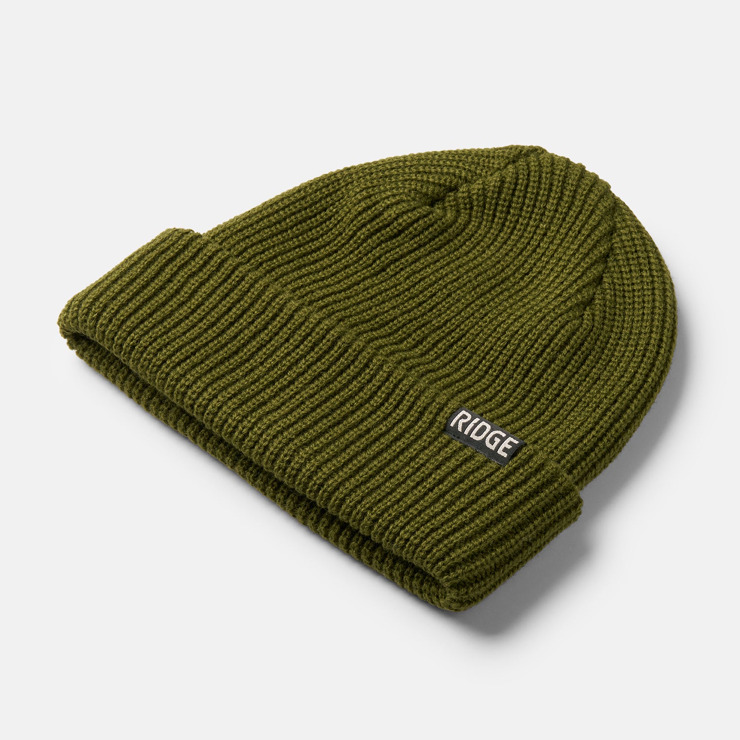 Ridge Classic Cuffed Beanie - Matte Olive Winter Hat for Men & Women | Warm Knit Skull Cap for Outdoor Activities, Hiking, and Cold Weather Fashion