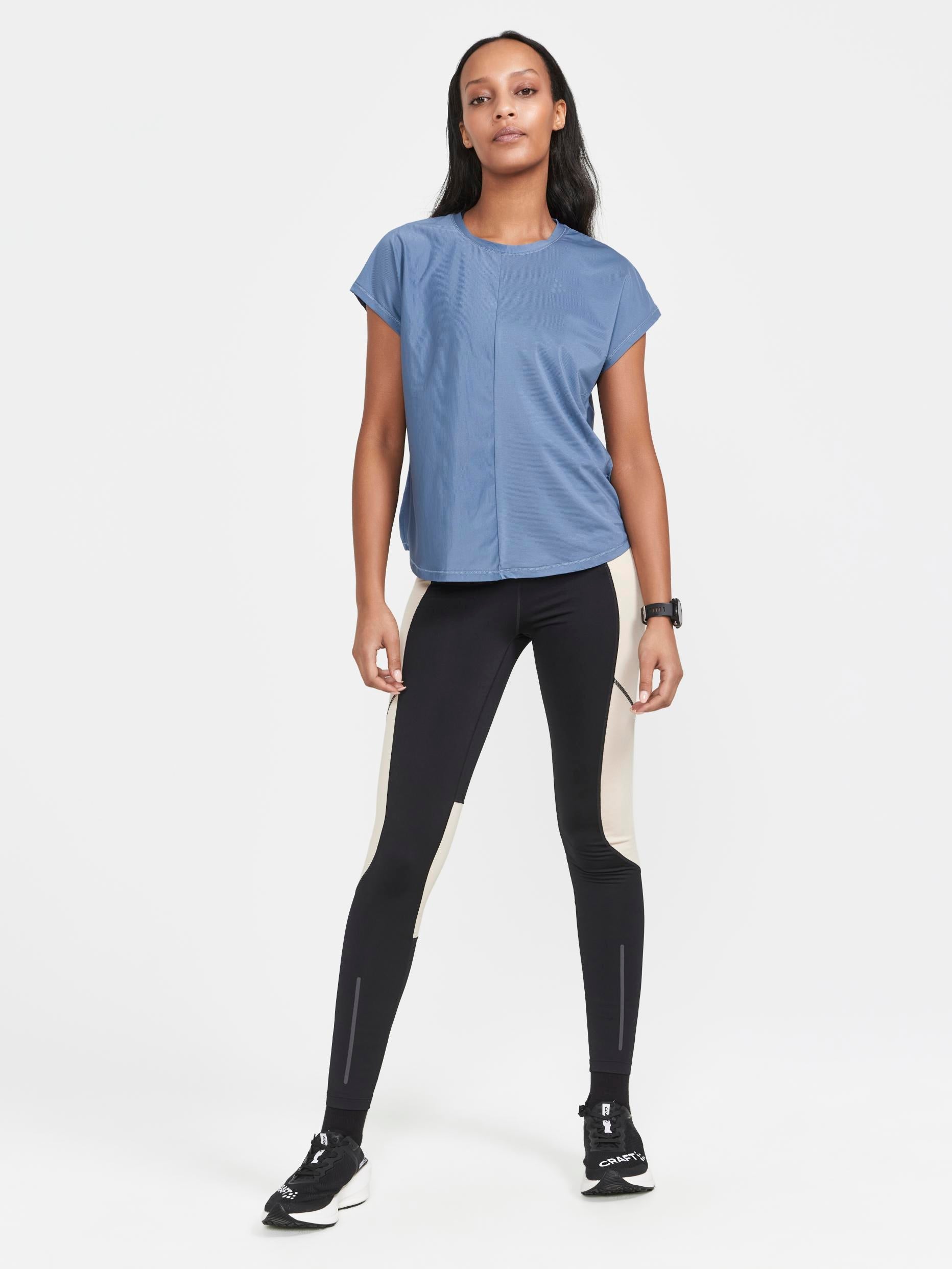 Women's Core Charge Rib Tee - Soft Stretch Comfort Fit T-Shirt for Casual Wear & Workout | Perfect for Yoga, Running & Everyday Outfits