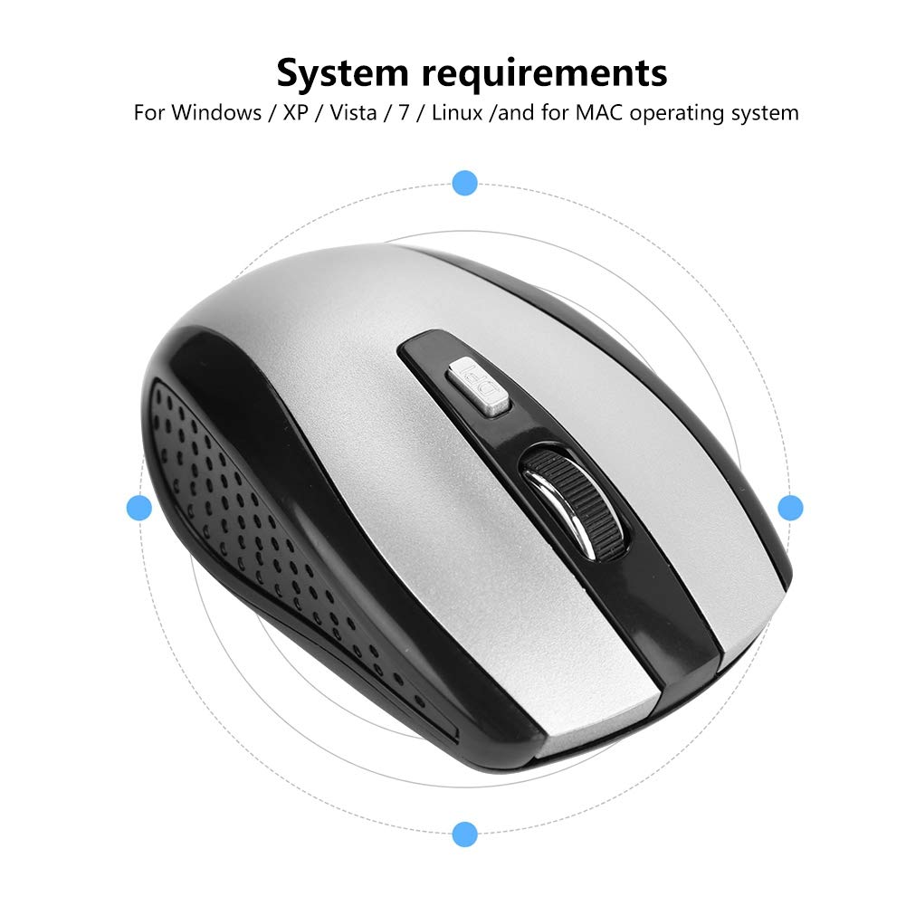 Vbest Life 6键 2.4GHz无线光学鼠标 便携USB接收器 适用于PC笔记本电脑 办公游戏高效操作
