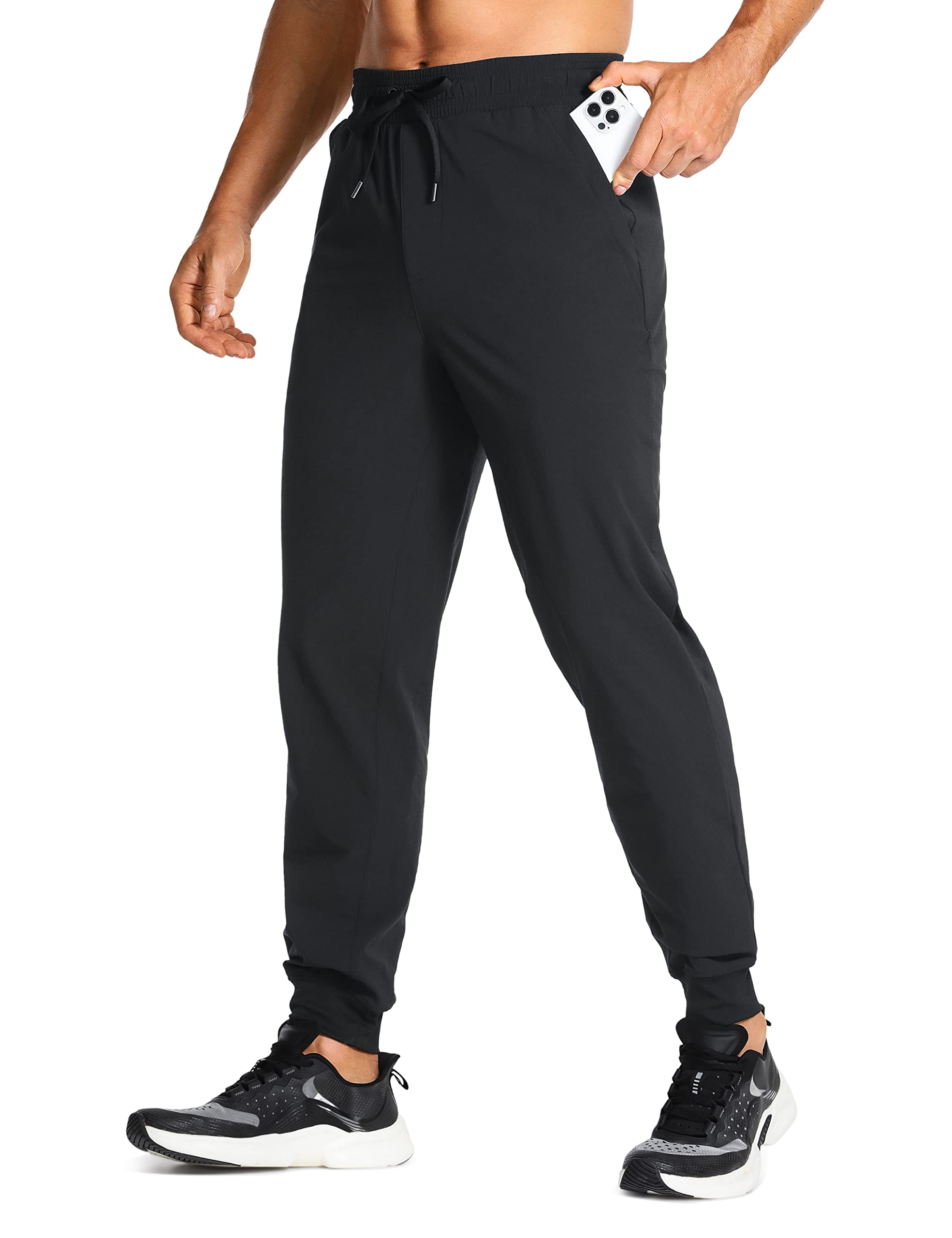 CRZ YOGA Men's Lightweight Athletic Golf Joggers Pants - Breathable Workout Track Gym Pants with Pockets for Running, Yoga & Casual Wear