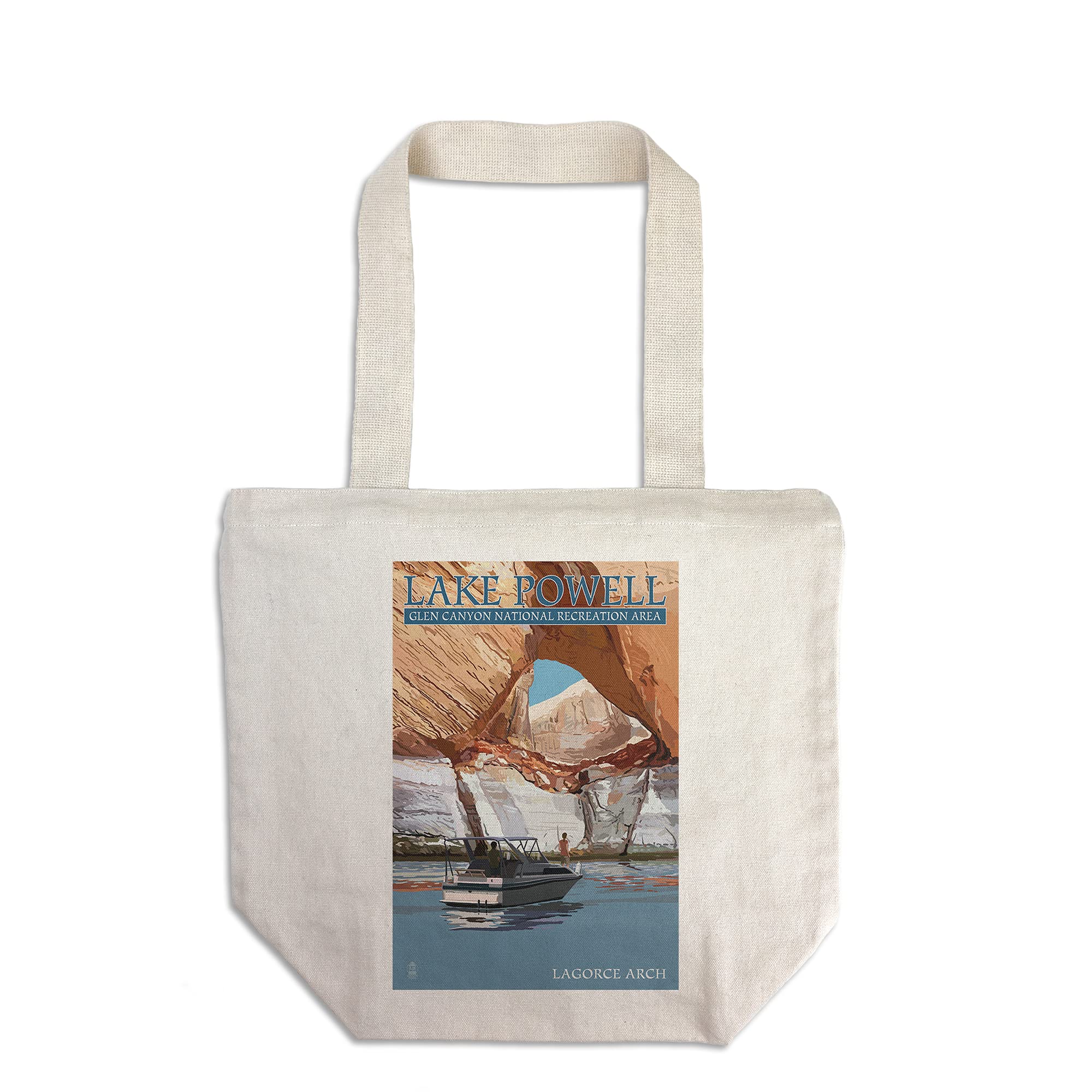 Lantern Press Lake Powell & LaGorce Arch Tote Bag - 100% Cotton Canvas Reusable Shopping Bag for Groceries, Beach, Travel & Everyday Use