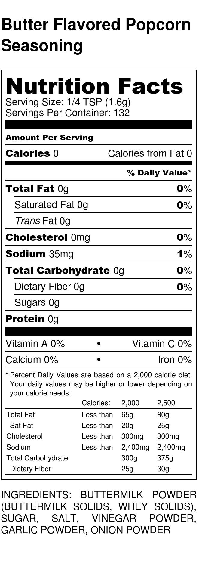 Premium Butter Flavored Popcorn Seasoning - Large Shaker | Calorie Free, Fat Free, Low Sugar | Gourmet Popcorn Topping for Movie Nights, Parties & Snack Time | Small Batch Crafted | Cholesterol & Saturated Fat Free