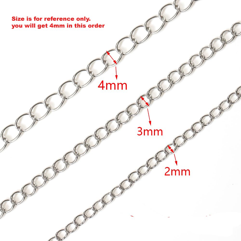 CRAFTS HAVELI Jewelry Making Kit - 4mm Link Chain (5m), Jump Rings, S Hook Clasps for DIY Necklace & Bracelet Crafting Supplies | Perfect for Handmade Jewelry, Gift Making & Craft Projects