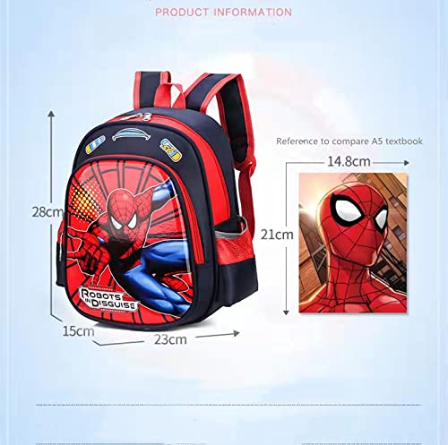 Spider-Man Kids Backpack - Waterproof 3D Superhero School Bag for Boys & Girls - Lightweight Durable Bookbag for Camping, Hiking, Travel & Daily Use - Multi-Color Children's Backpack