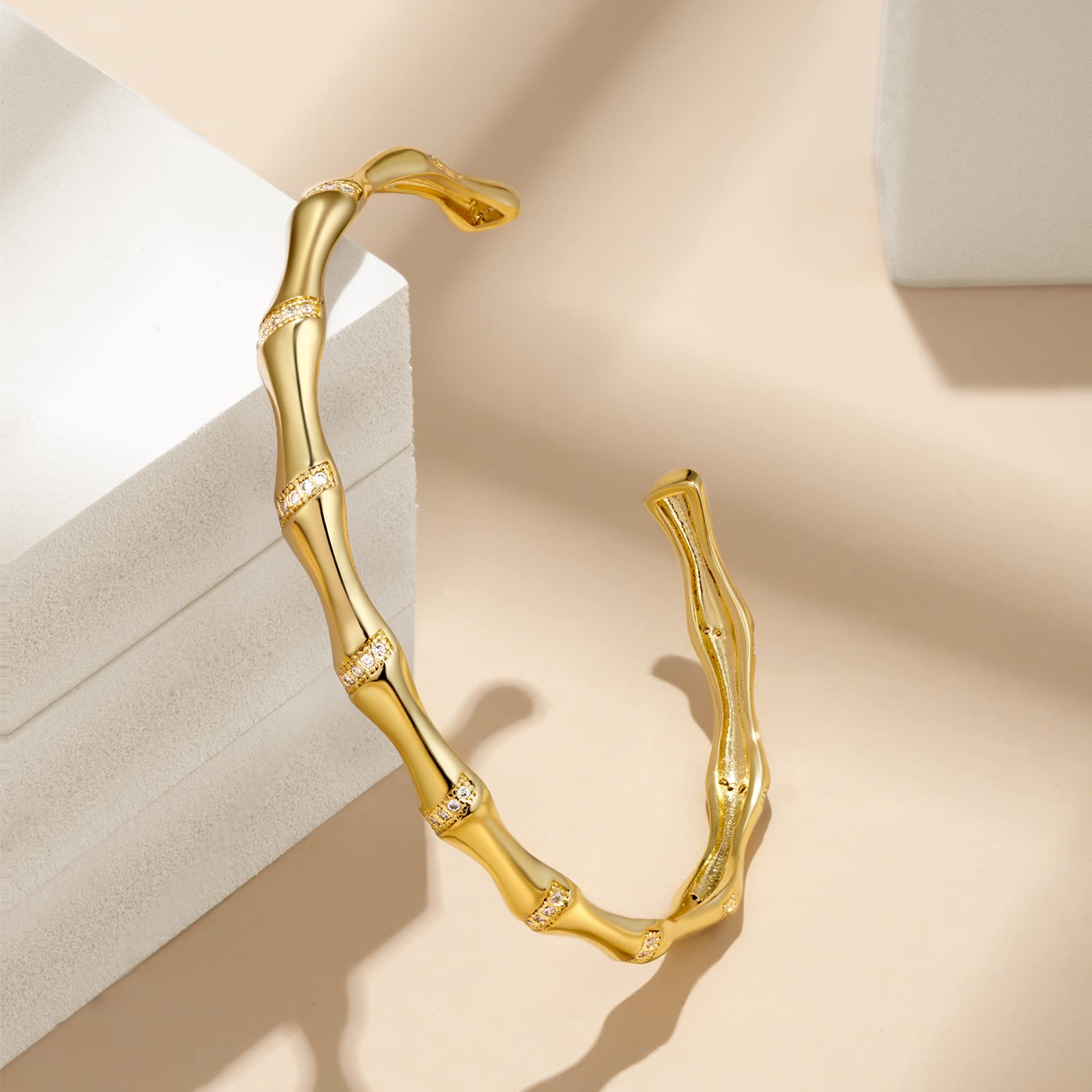 14K Gold Plated Adjustable Open Cuff Bracelet for Women - Hollow Butterfly Design with Cubic Zirconia - Elegant Fashion Jewelry Gift for Birthday, Anniversary & Special Occasions