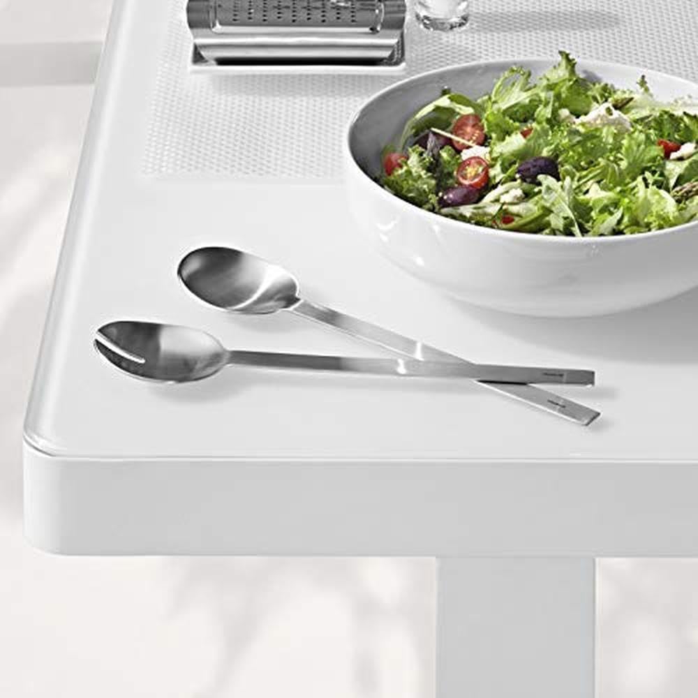 Premium Stainless Steel Salad Servers Set - Ergonomic Design for Easy Tossing & Serving - Perfect for Fresh Salads, Pasta, and Fruit Dishes - Ideal for Home Kitchens, Restaurants, and Outdoor Dining