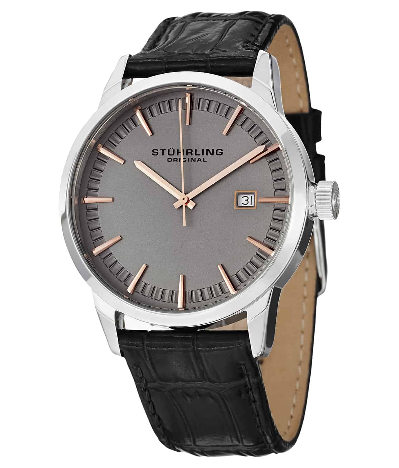 Ivory Dial / Silver Case / Brown Leather Strap Tang Buckle