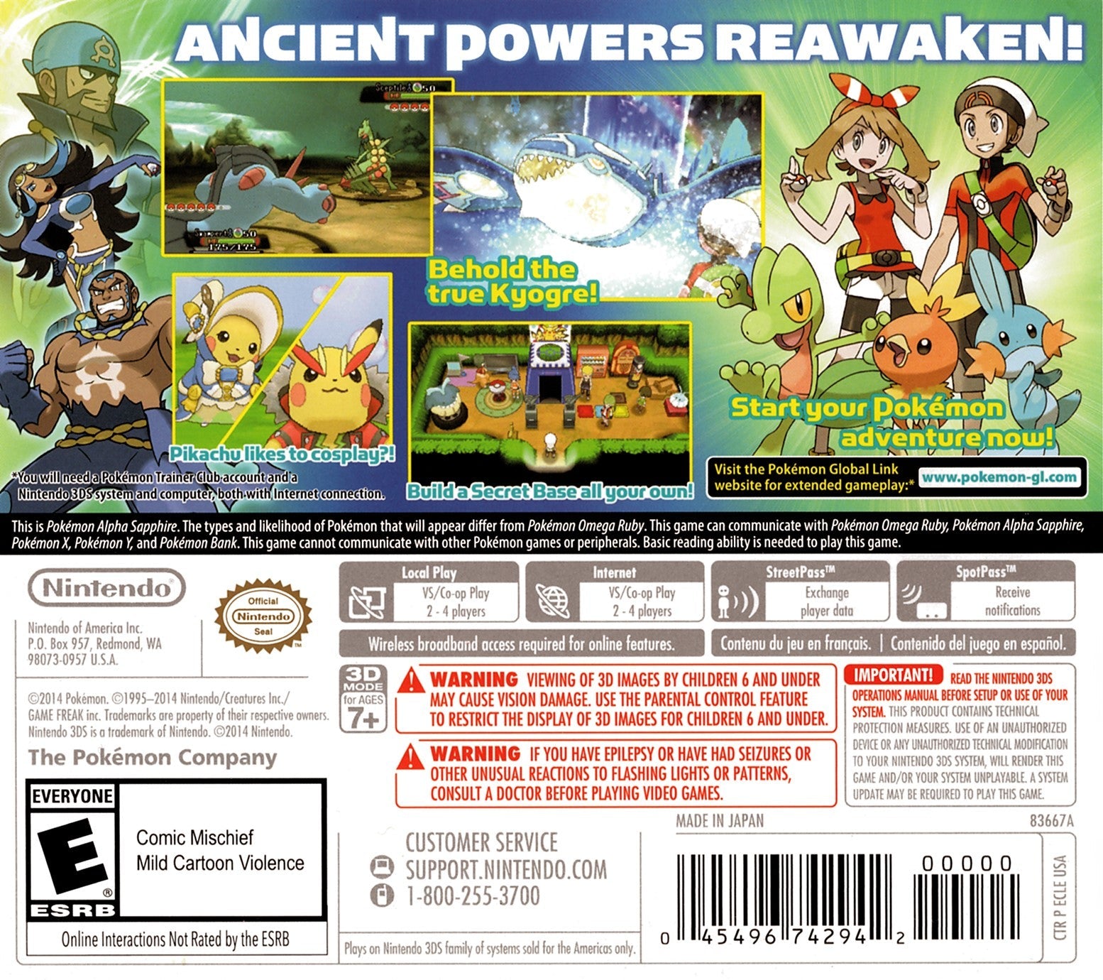 Pokemon Alpha Sapphire Game - Nintendo 3DS Adventure RPG for Kids & Adults - Perfect for Travel, Gifts & Collectors