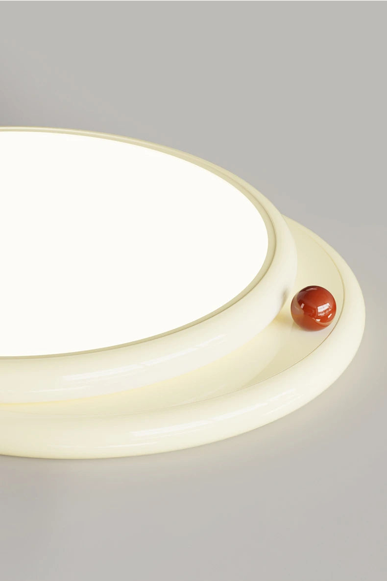 Nordic Style Cream White Ceiling Lamp - Modern Minimalist Lighting Fixture for Living Room, Bedroom, and Dining Room