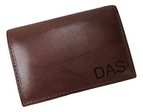 Personalized Monogram Leather Wallet for Men - Paul & Taylor Engraved, Light Brown, RFID Blocking, Gift for Dad, Husband, Boyfriend - Perfect for Travel, Business & Everyday Use