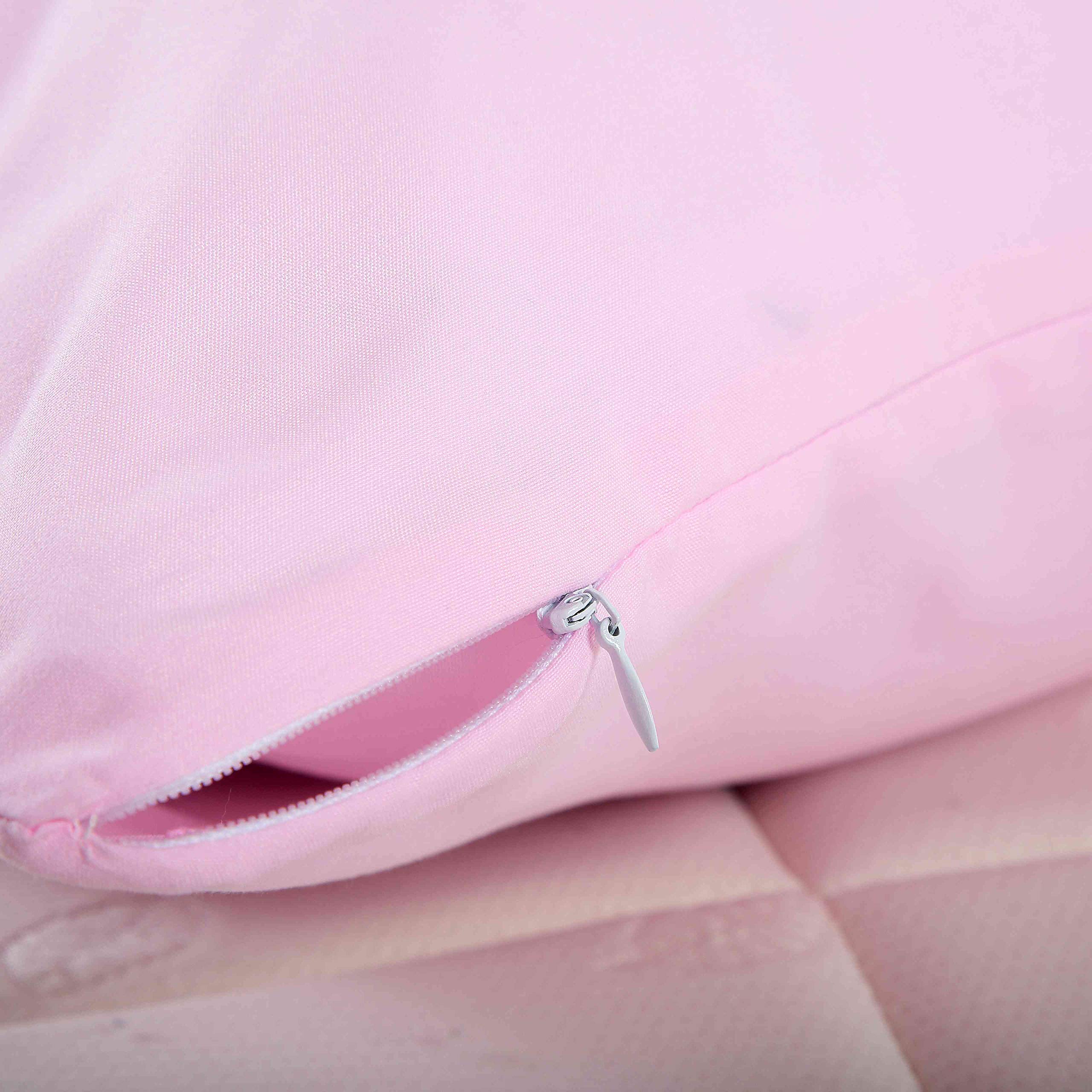 Ultra Soft Microfiber Body Pillow Cover 21x54 Inches with Hidden Zipper - Pink Pillowcase for Pregnancy, Side Sleepers & Comfort - Hypoallergenic Bedding for Couch, Bed & Travel
