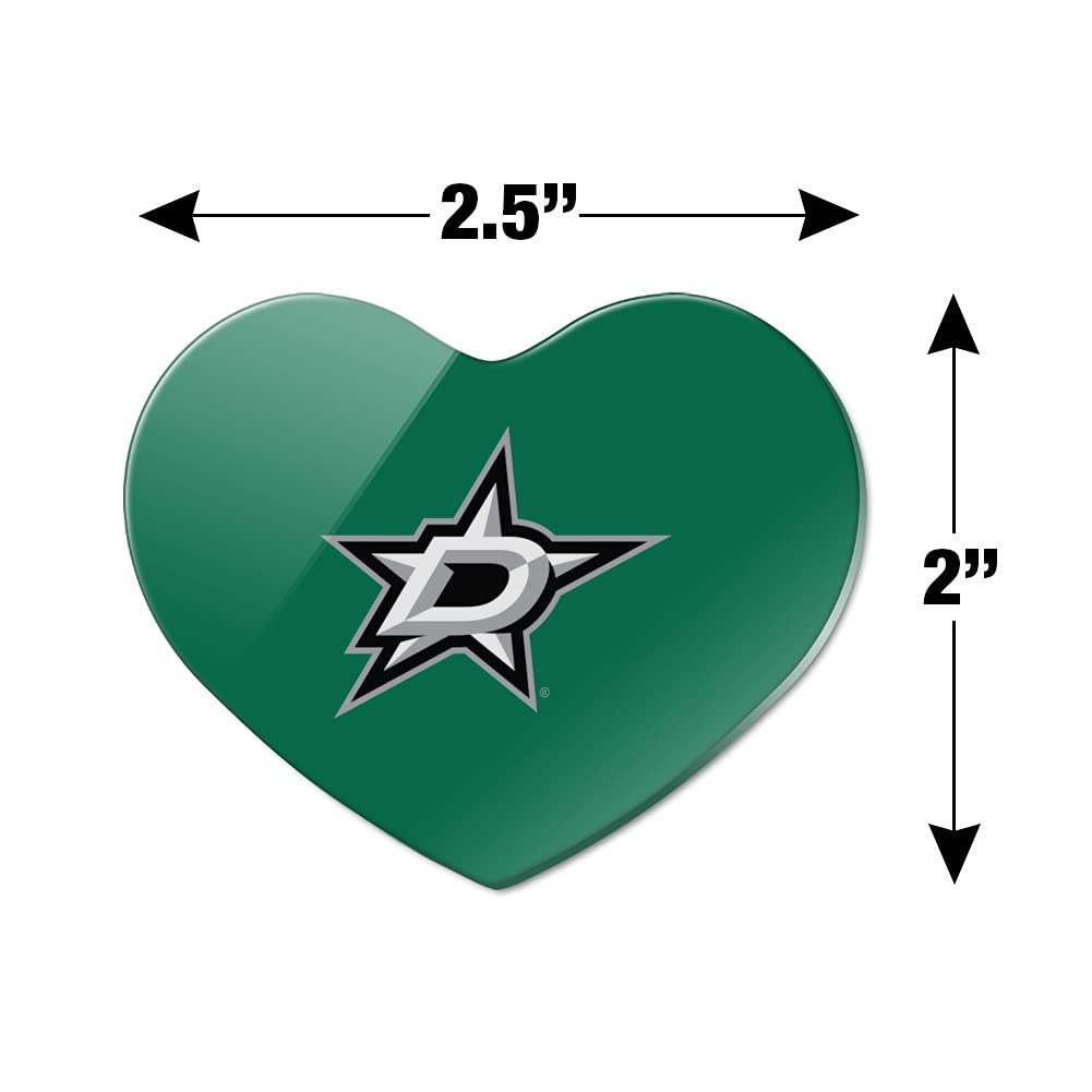 Dallas Stars Logo Heart Acrylic Refrigerator Magnet - NHL Team Fan Gift, Kitchen Decor, Office Fridge Accessory for Hockey Lovers